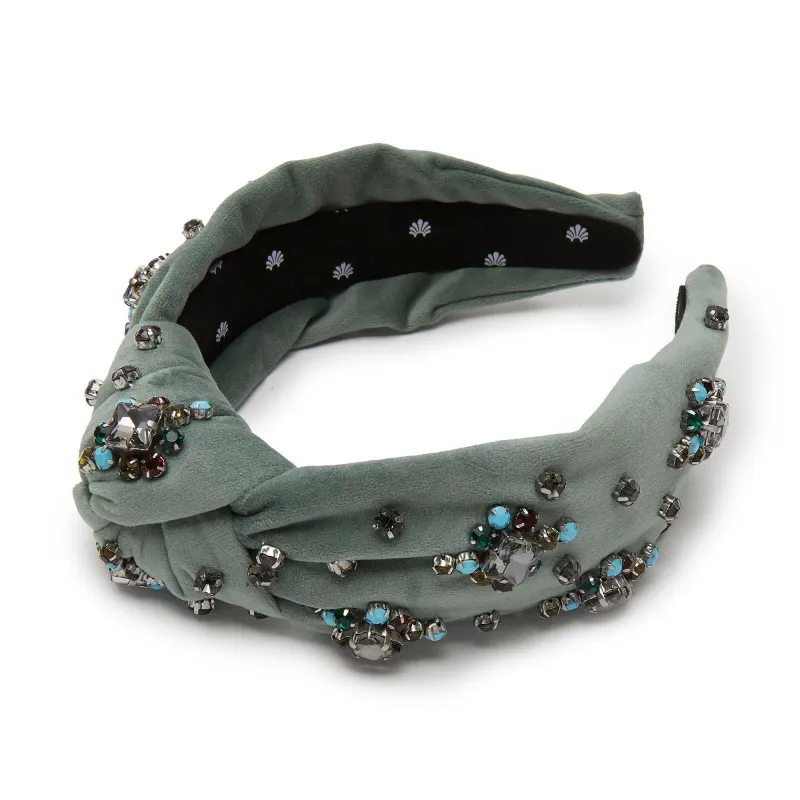 SAGE KNOTTED TWINKLE CRYSTAL HEADBAND sold by Lele Sadoughi