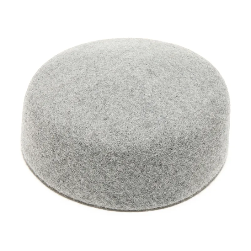 *PRE-ORDER* HEATHER GREY WOOL FELT PILLBOX HAT sold by Lele Sadoughi