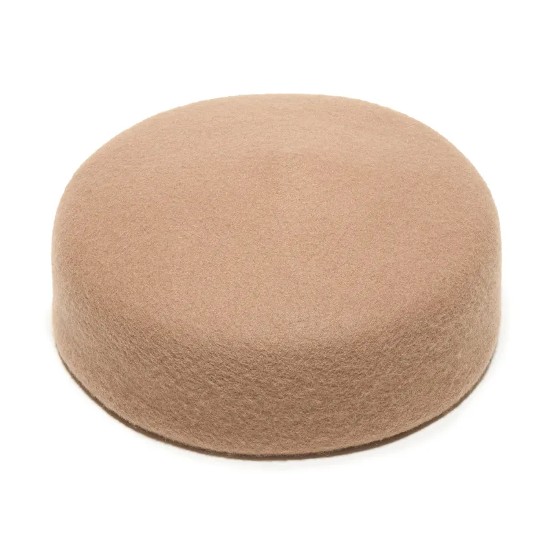 *PRE-ORDER* CAMEL WOOL FELT PILLBOX HAT sold by Lele Sadoughi