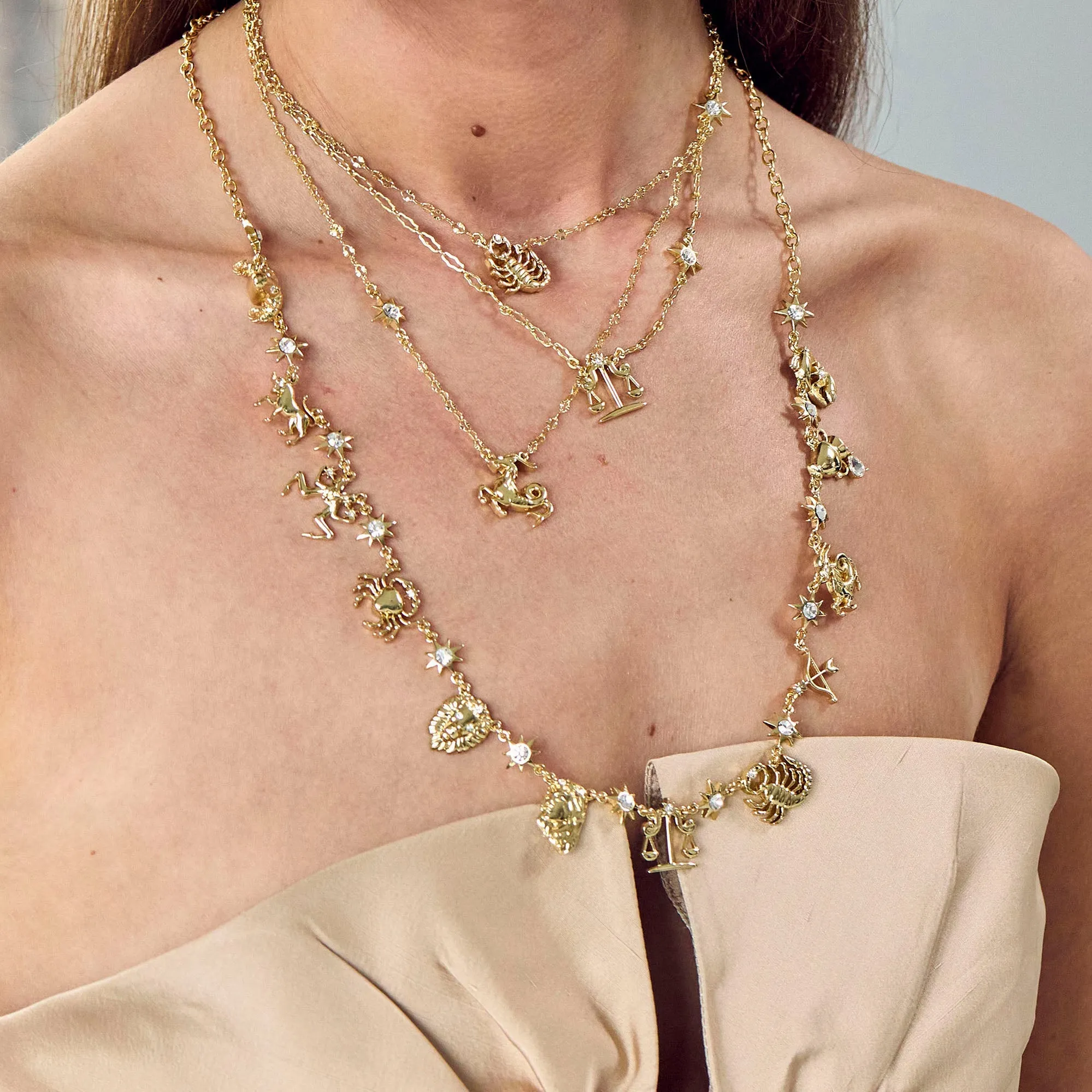 GOLD SCORPIO ZODIAC NECKLACE sold by Lele Sadoughi product image thumbnail 2