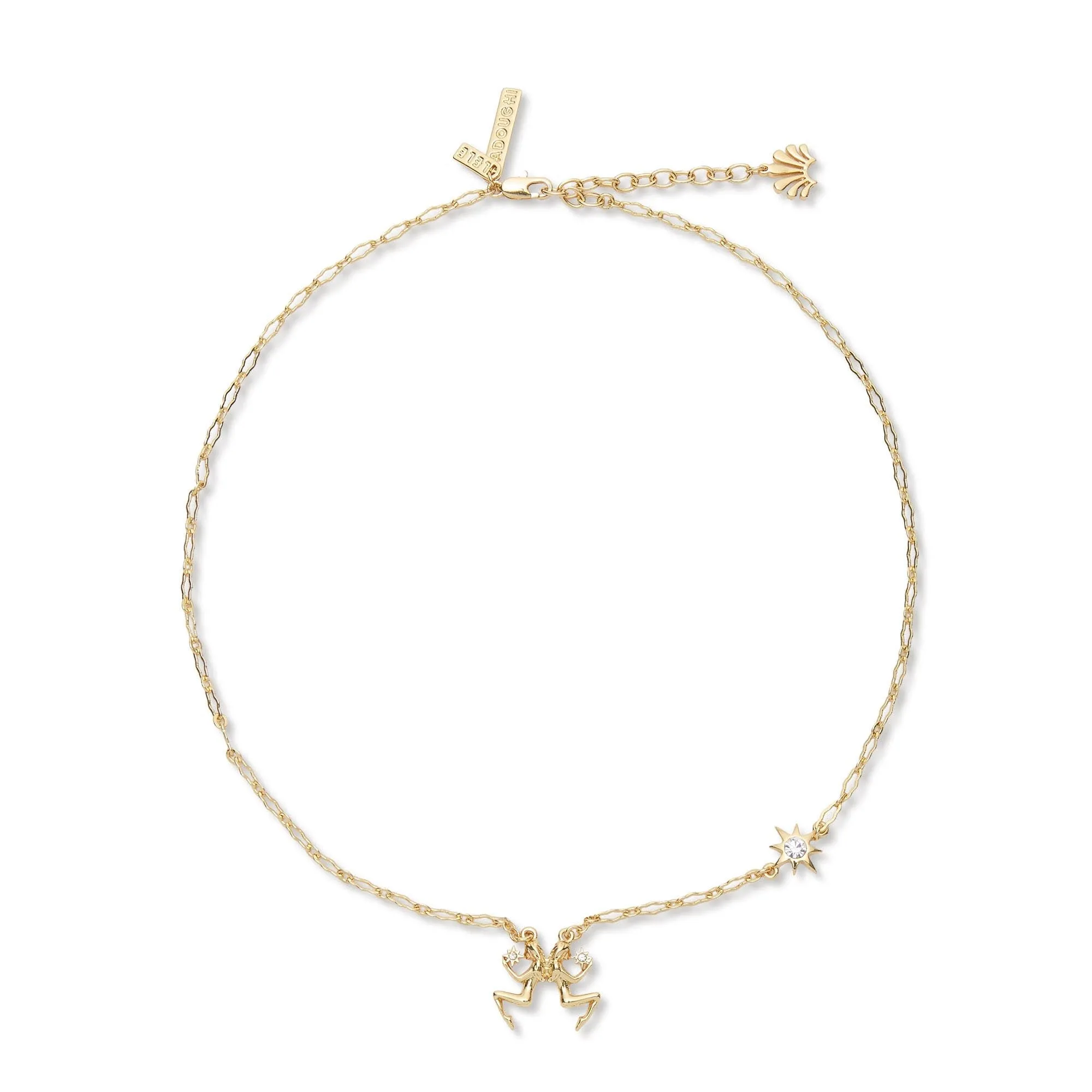 GOLD GEMINI ZODIAC NECKLACE sold by Lele Sadoughi