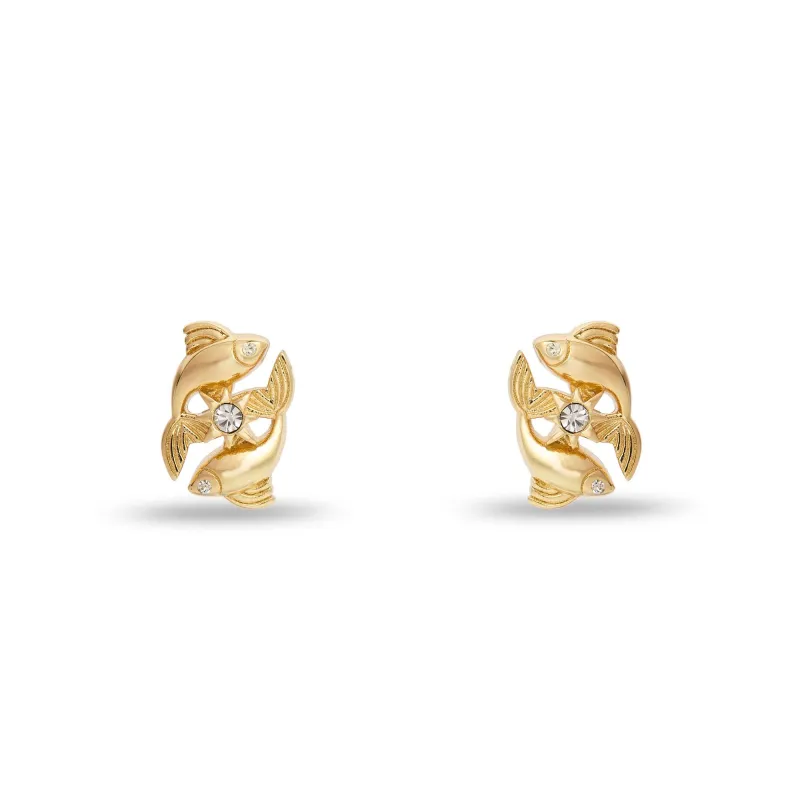 GOLD PISCES ZODIAC STUD EARRINGS made by Lele Sadoughi