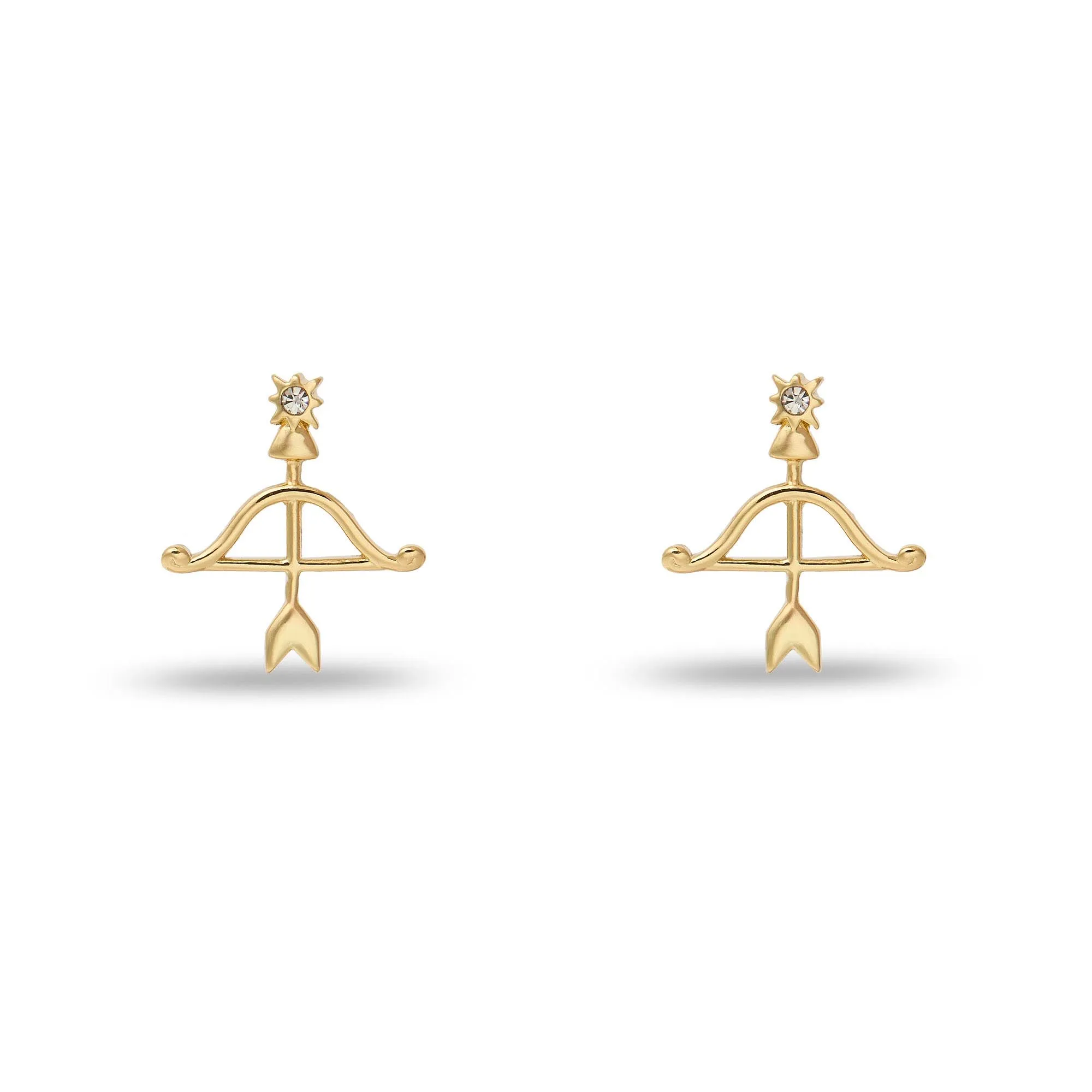 GOLD SAGITTARIUS ZODIAC STUD EARRINGS sold by Lele Sadoughi