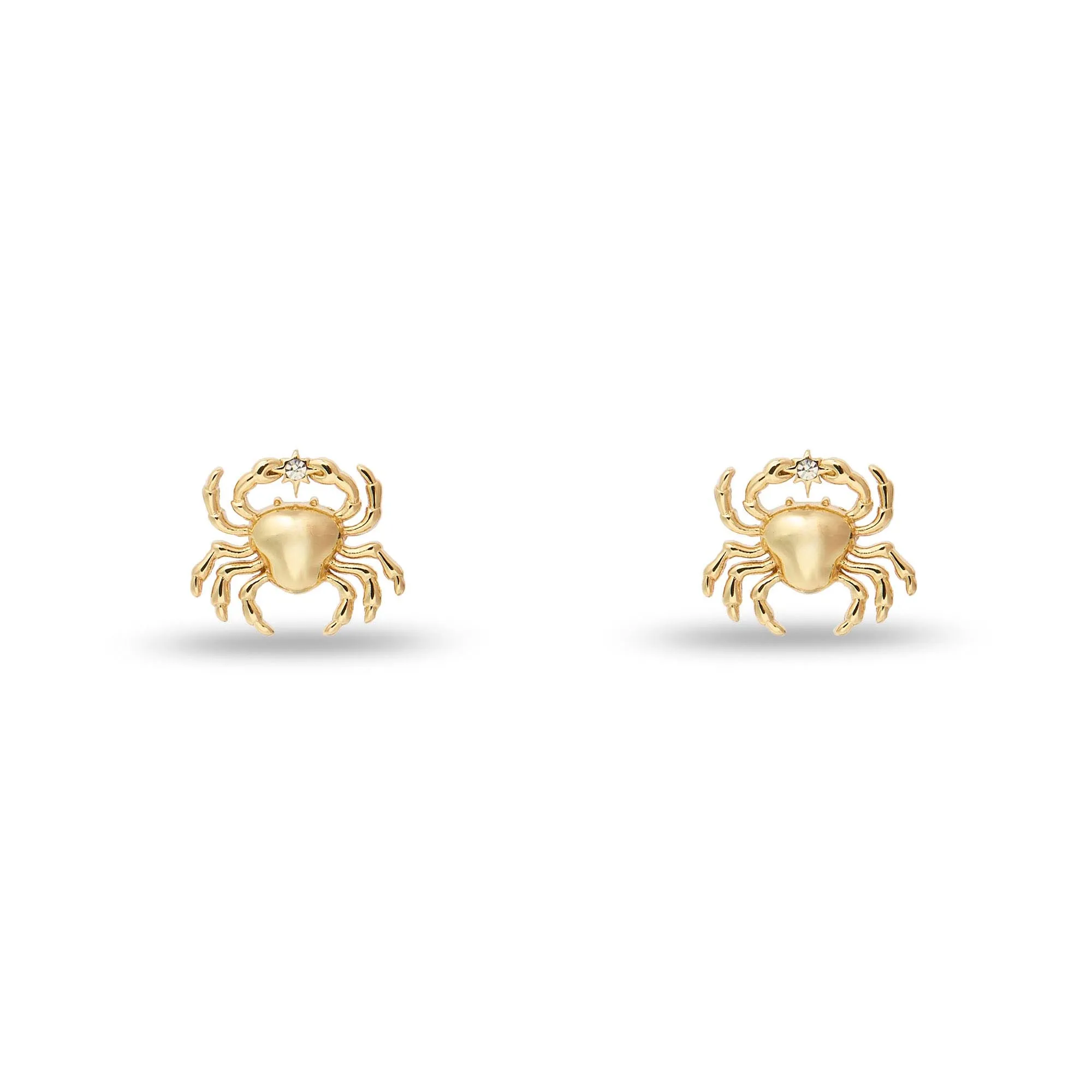 GOLD CANCER ZODIAC STUD EARRINGS sold by Lele Sadoughi