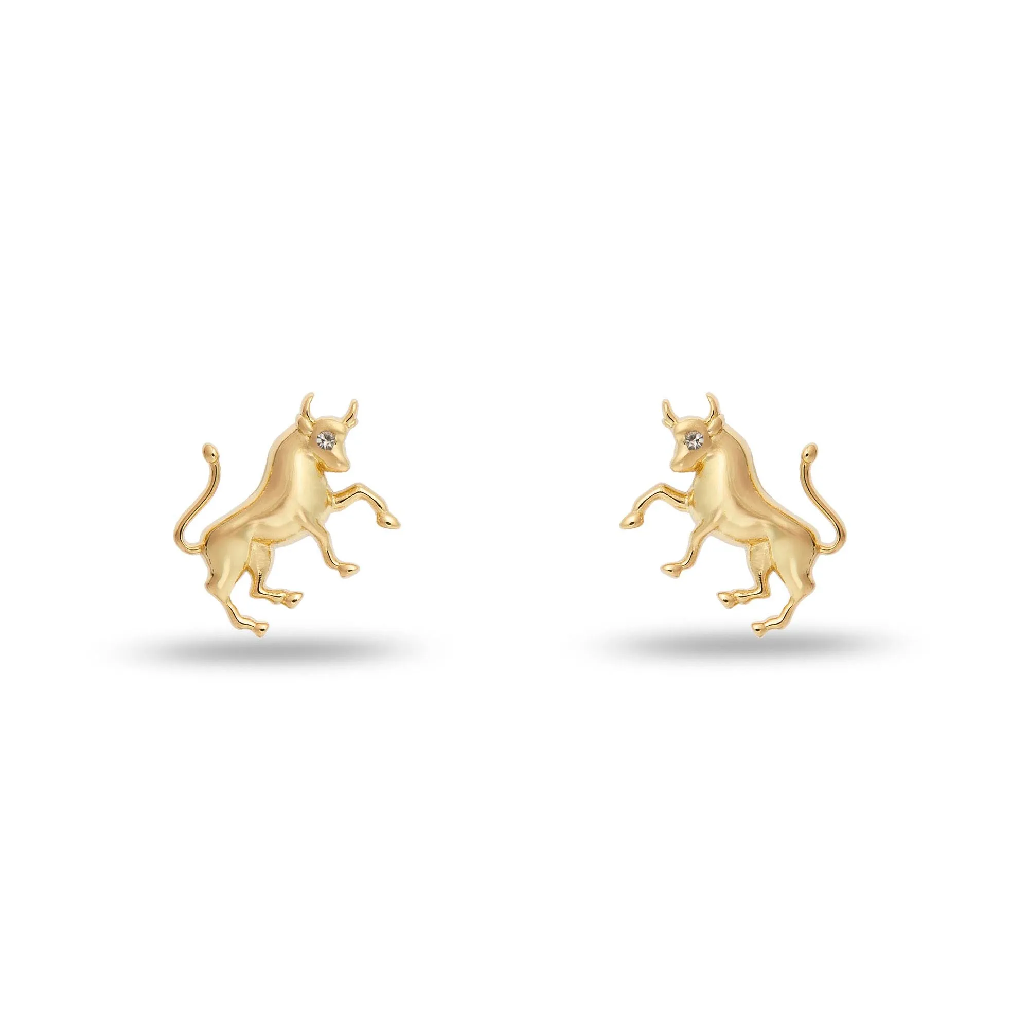 GOLD TAURUS ZODIAC STUD EARRINGS sold by Lele Sadoughi