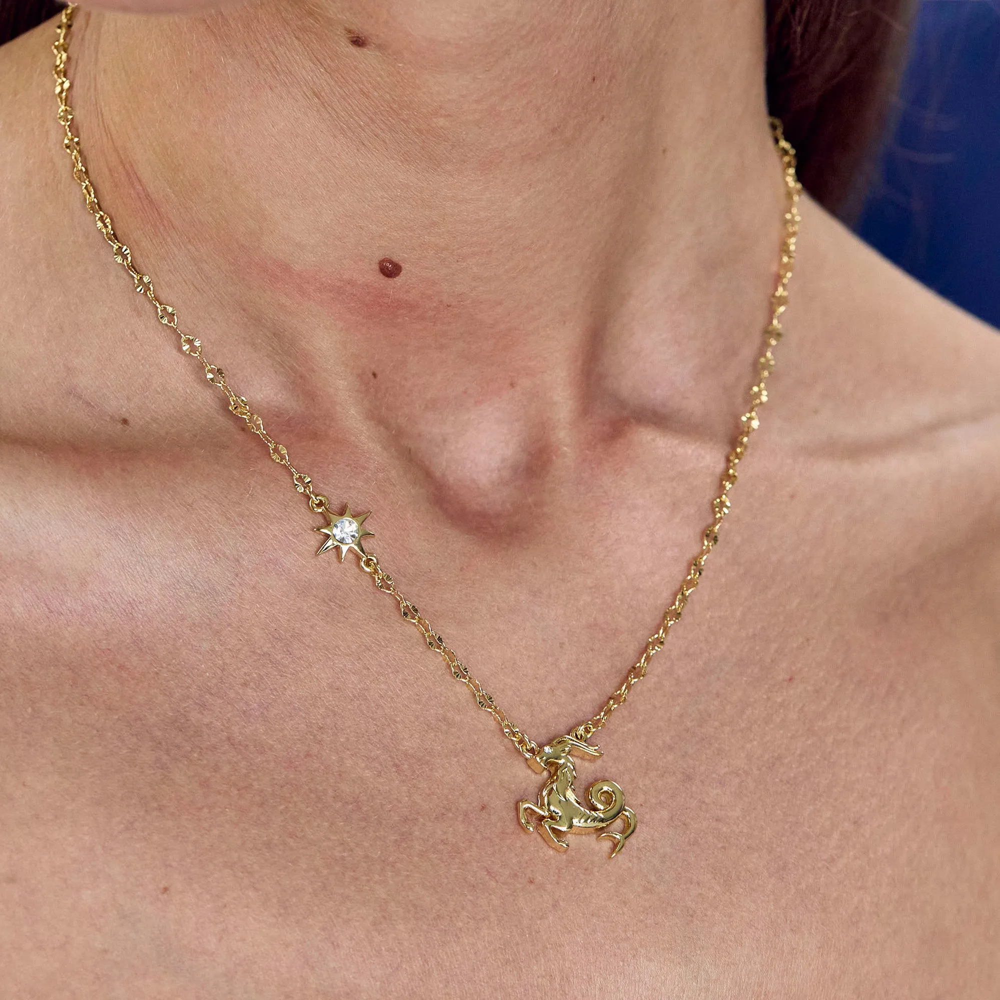 GOLD CAPRICORN ZODIAC NECKLACE sold by Lele Sadoughi product image thumbnail 2