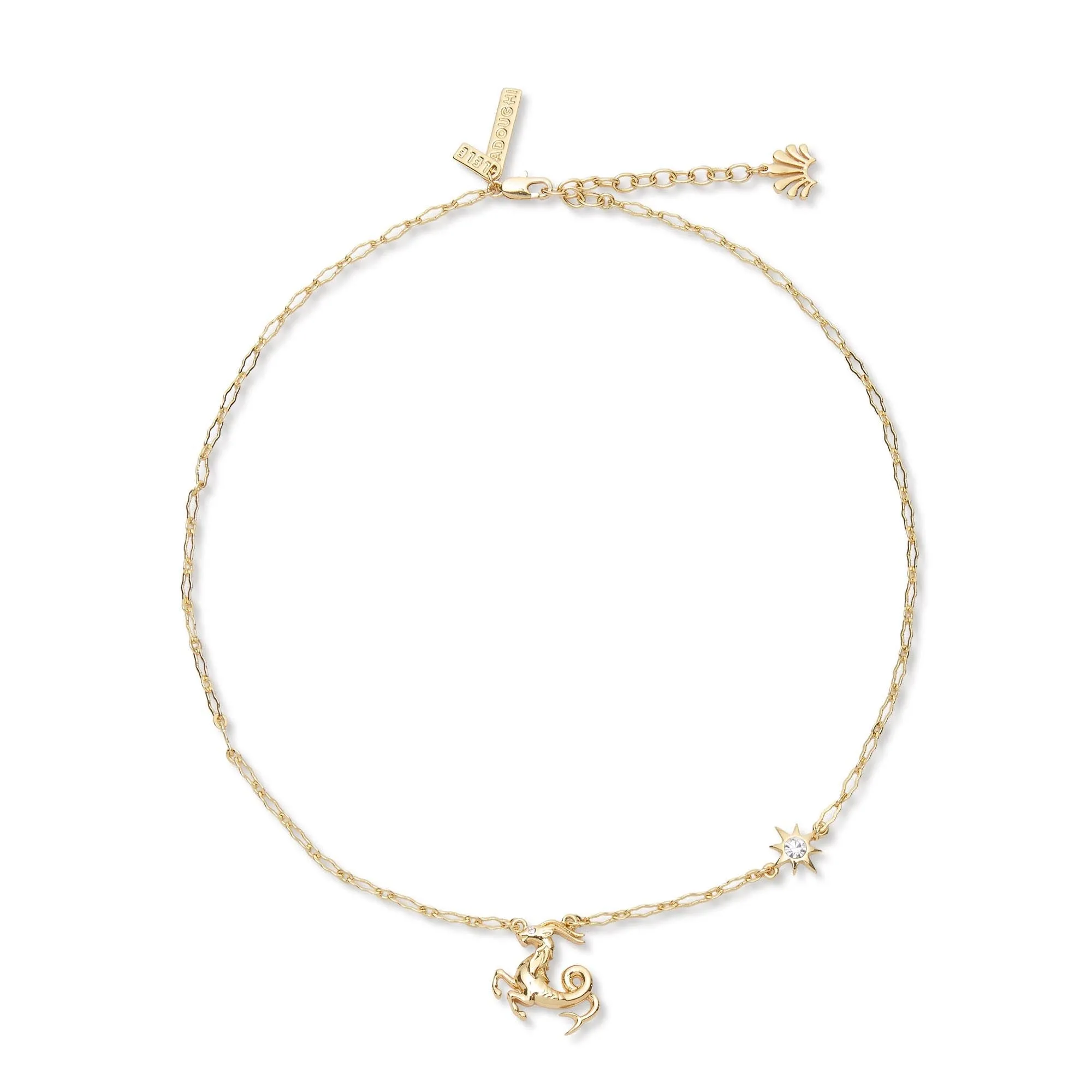 GOLD CAPRICORN ZODIAC NECKLACE sold by Lele Sadoughi