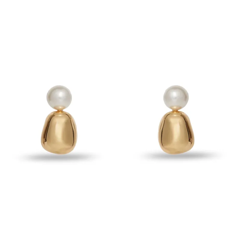GOLD PEBBLE STUD EARRINGS sold by Lele Sadoughi
