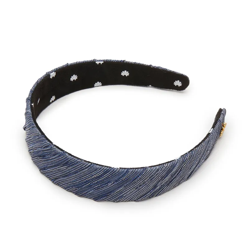 IMPERIAL BLUE BESSETTE GALAXY HEADBAND sold by Lele Sadoughi
