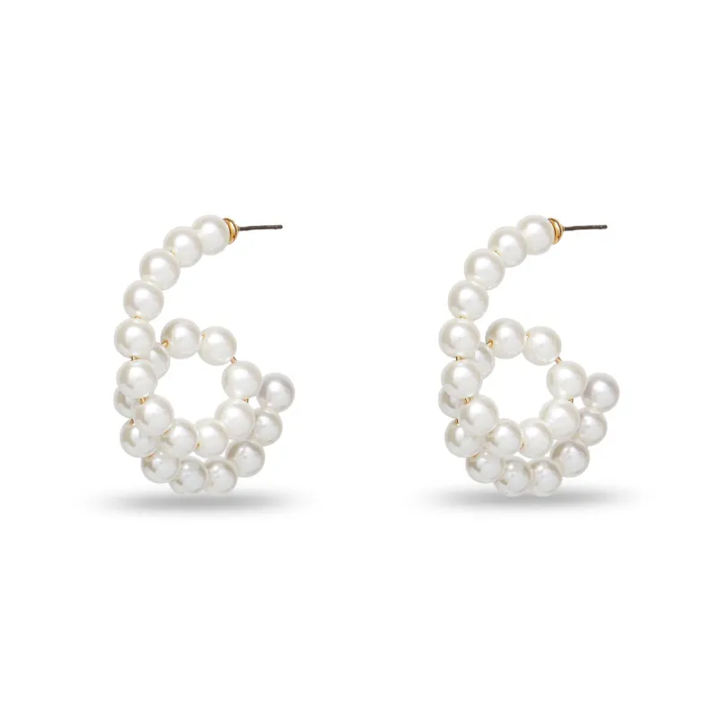 PEARL LOOP-DE-LOOP HOOP EARRINGS sold by Lele Sadoughi