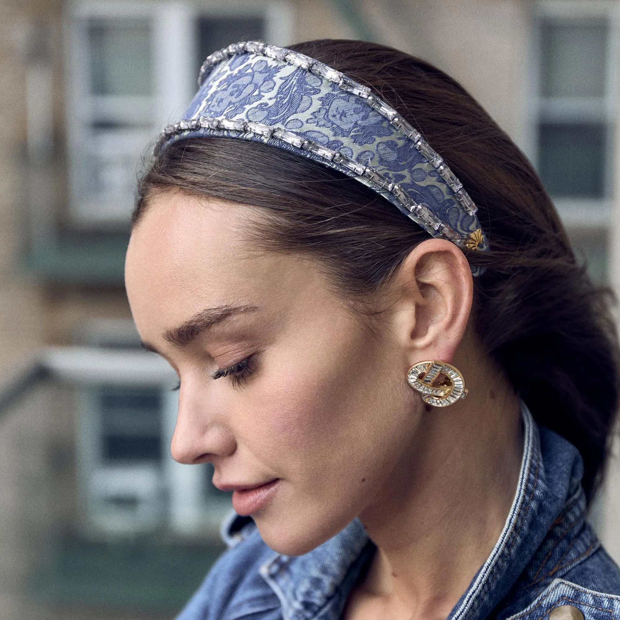 IMPERIAL BLUE BRIGITTE CRYSTAL TRIM HEADBAND sold by Lele Sadoughi product image thumbnail 2