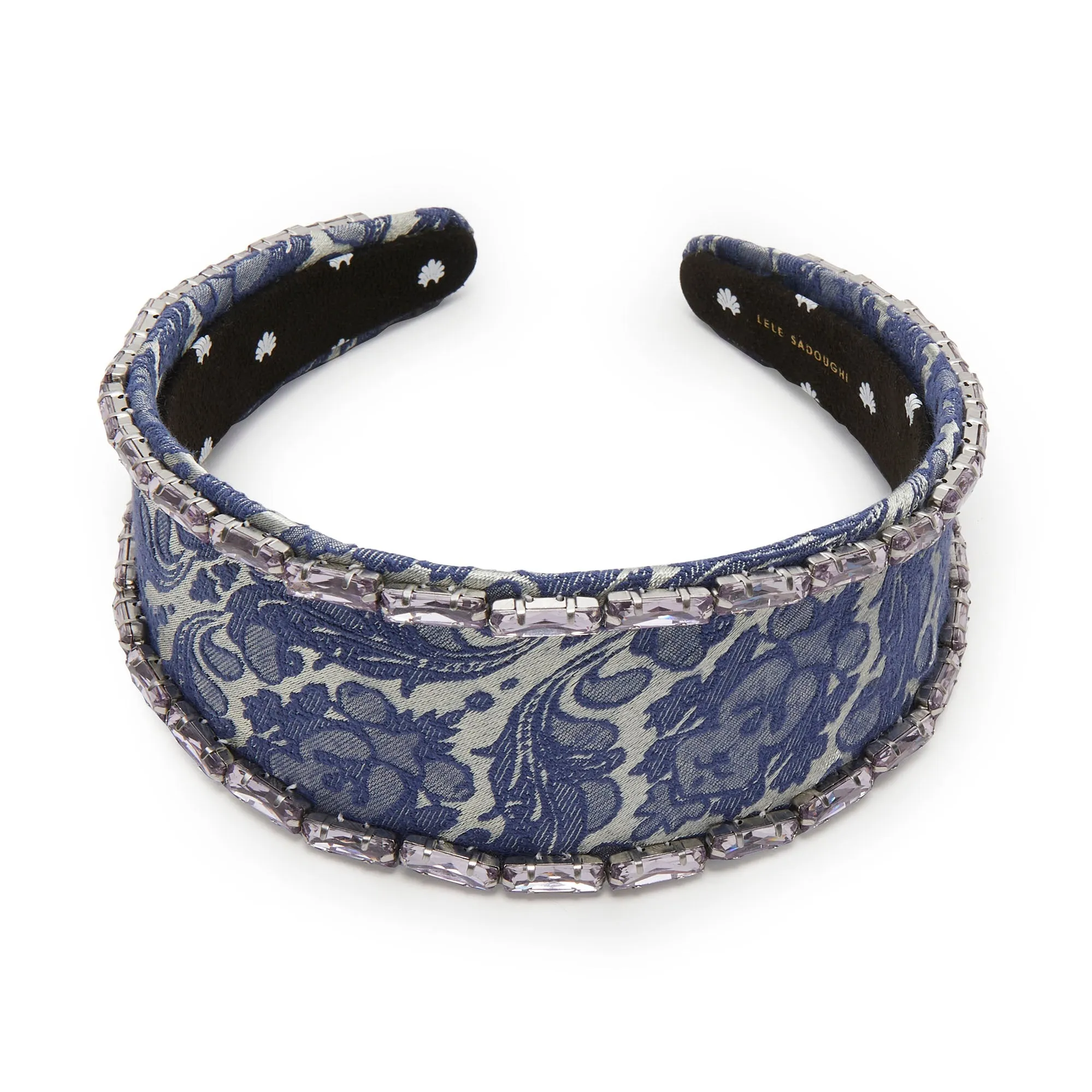 IMPERIAL BLUE BRIGITTE CRYSTAL TRIM HEADBAND sold by Lele Sadoughi product image thumbnail 3