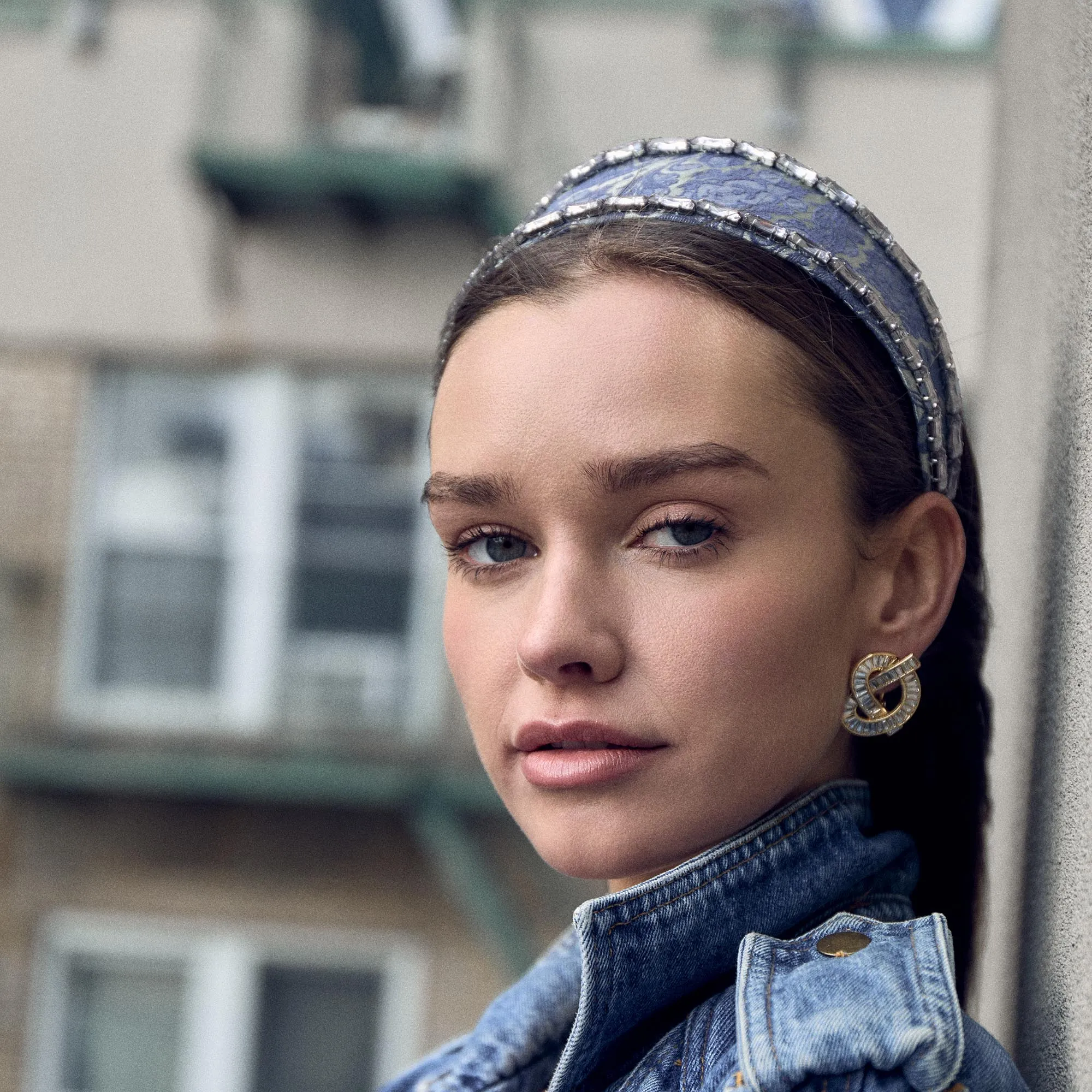 IMPERIAL BLUE BRIGITTE CRYSTAL TRIM HEADBAND sold by Lele Sadoughi product image thumbnail 4