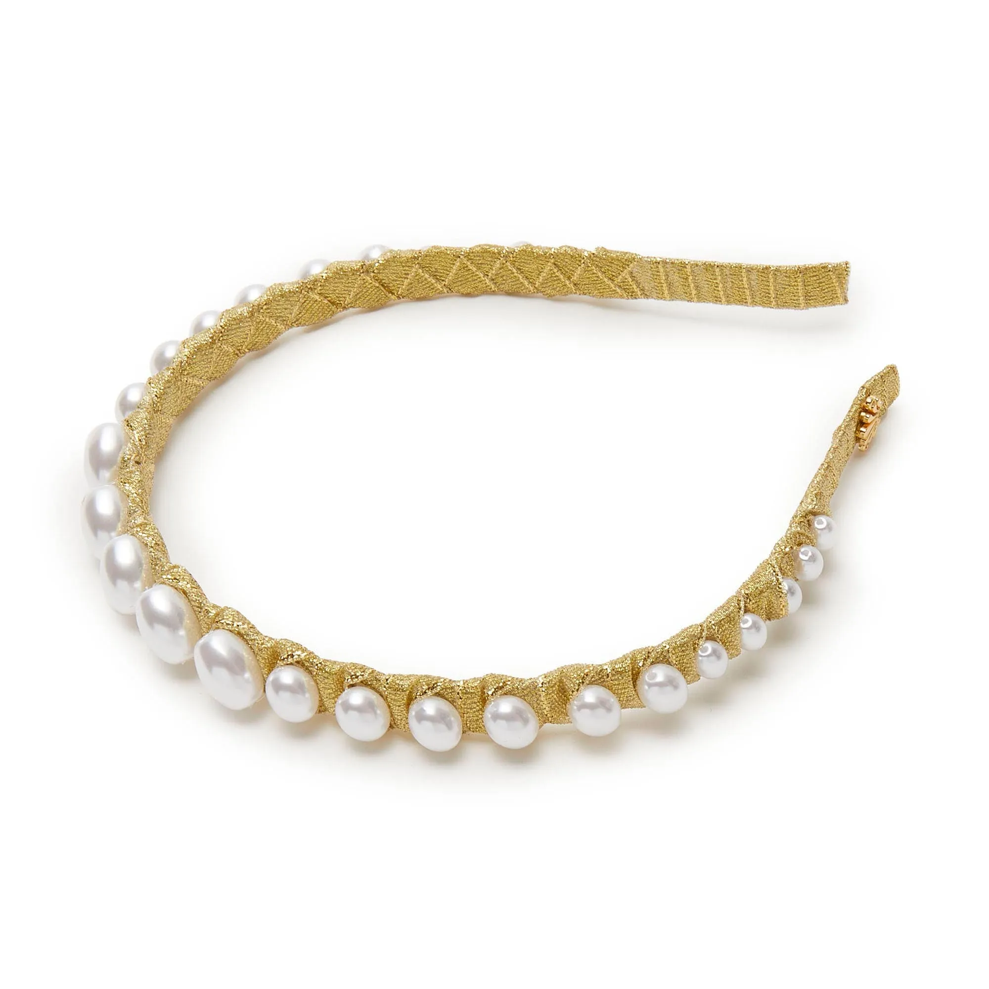 GOLD GRADUATED PEARL HEADBAND sold by Lele Sadoughi