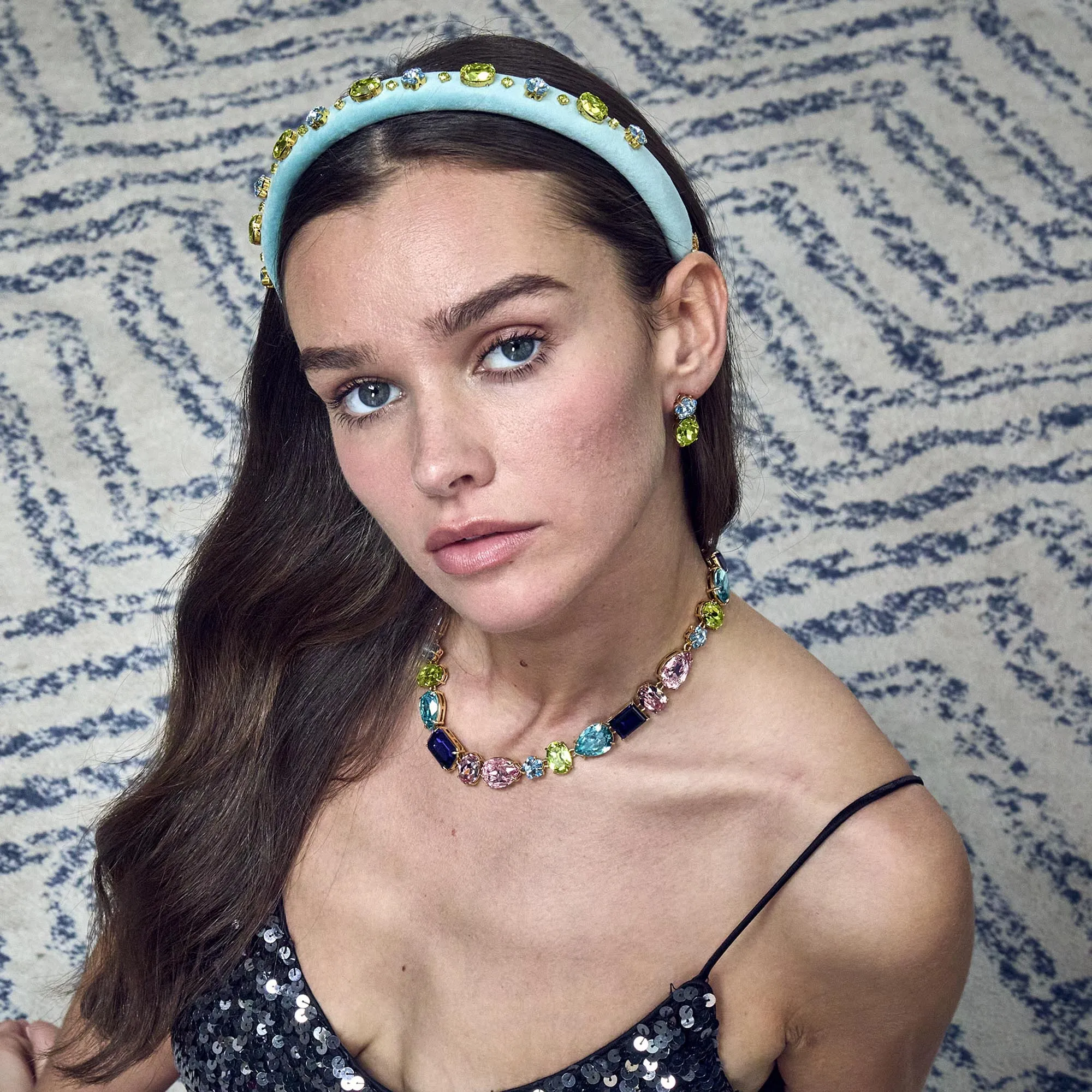 AQUAMARINE CITRIS GIGI SWAROVSKI CRYSTAL GEM HEADBAND sold by Lele Sadoughi product image thumbnail 2