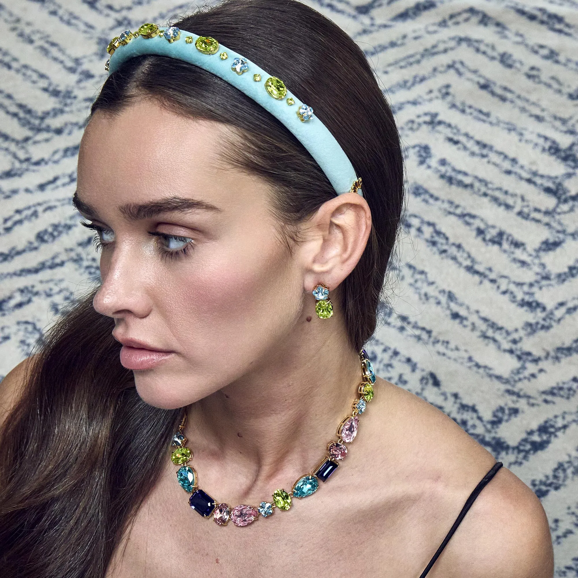 AQUAMARINE CITRIS GIGI SWAROVSKI CRYSTAL GEM HEADBAND sold by Lele Sadoughi product image thumbnail 4