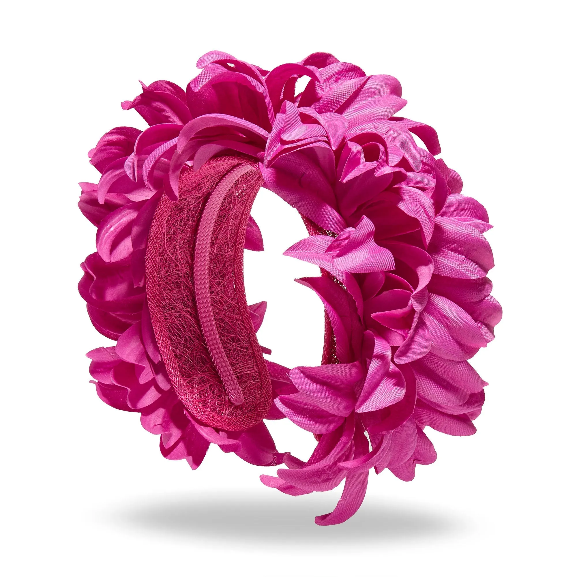 FUCHSIA SILK FLAPPER HEADBAND sold by Lele Sadoughi