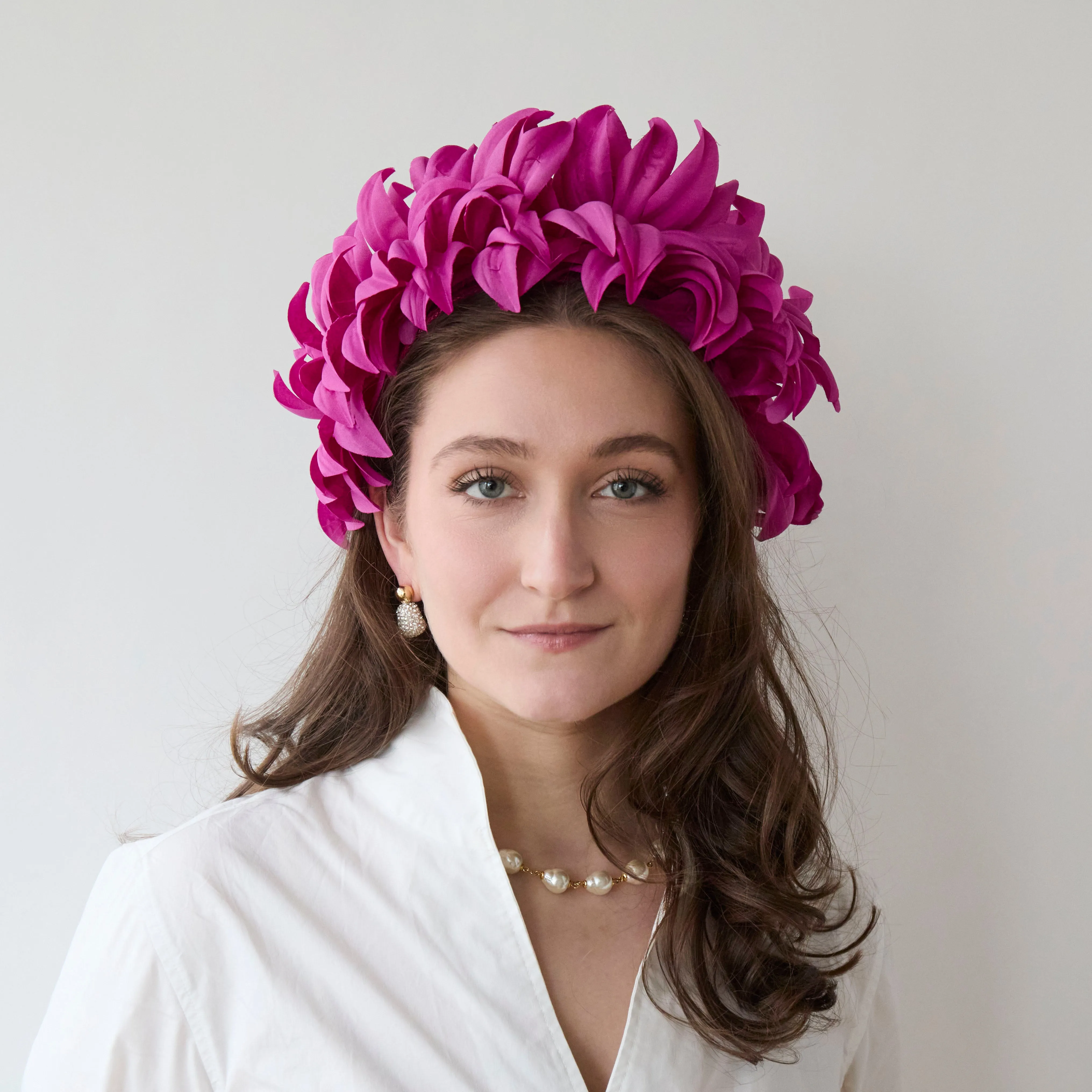 FUCHSIA SILK FLAPPER HEADBAND sold by Lele Sadoughi product image thumbnail 2