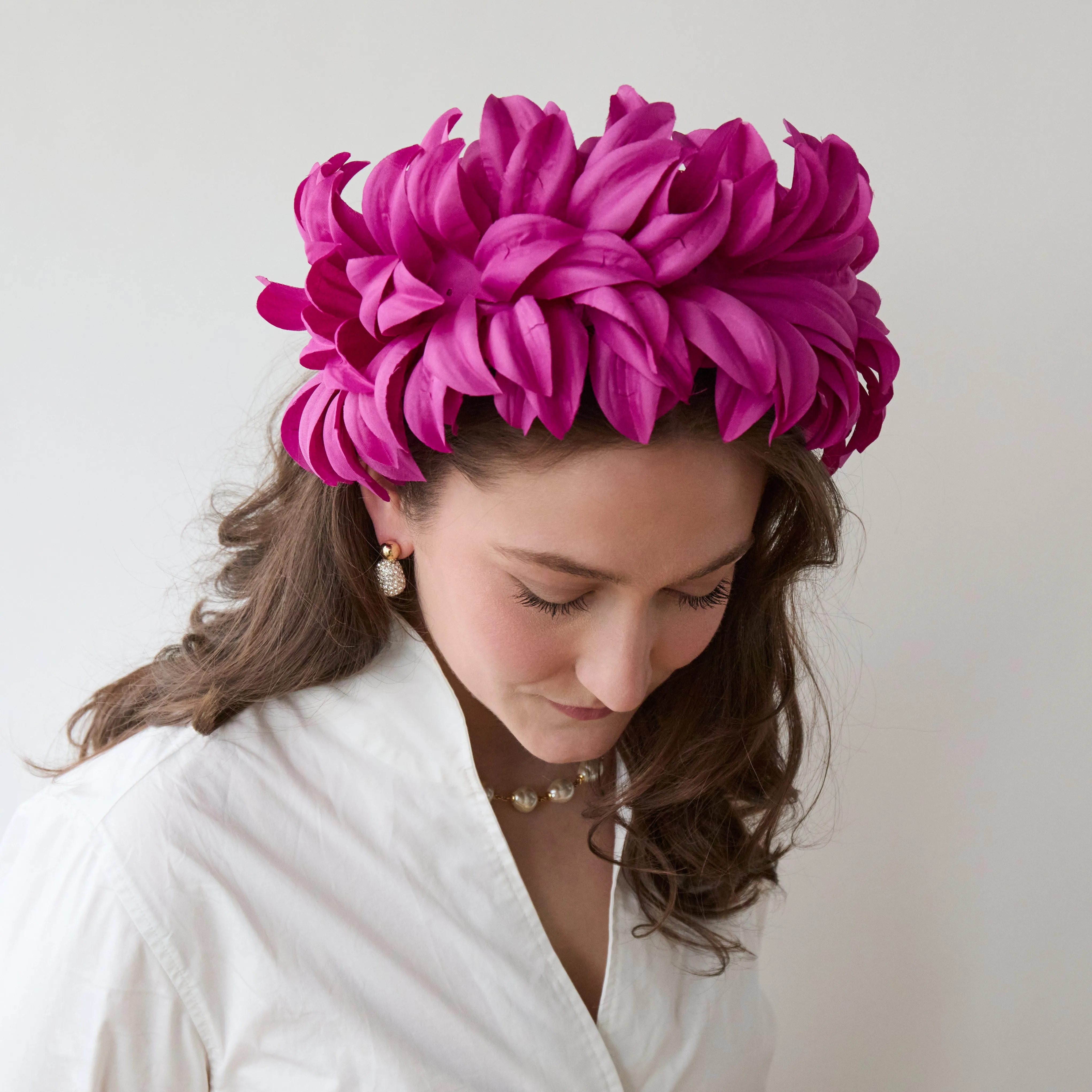 FUCHSIA SILK FLAPPER HEADBAND sold by Lele Sadoughi product image thumbnail 4