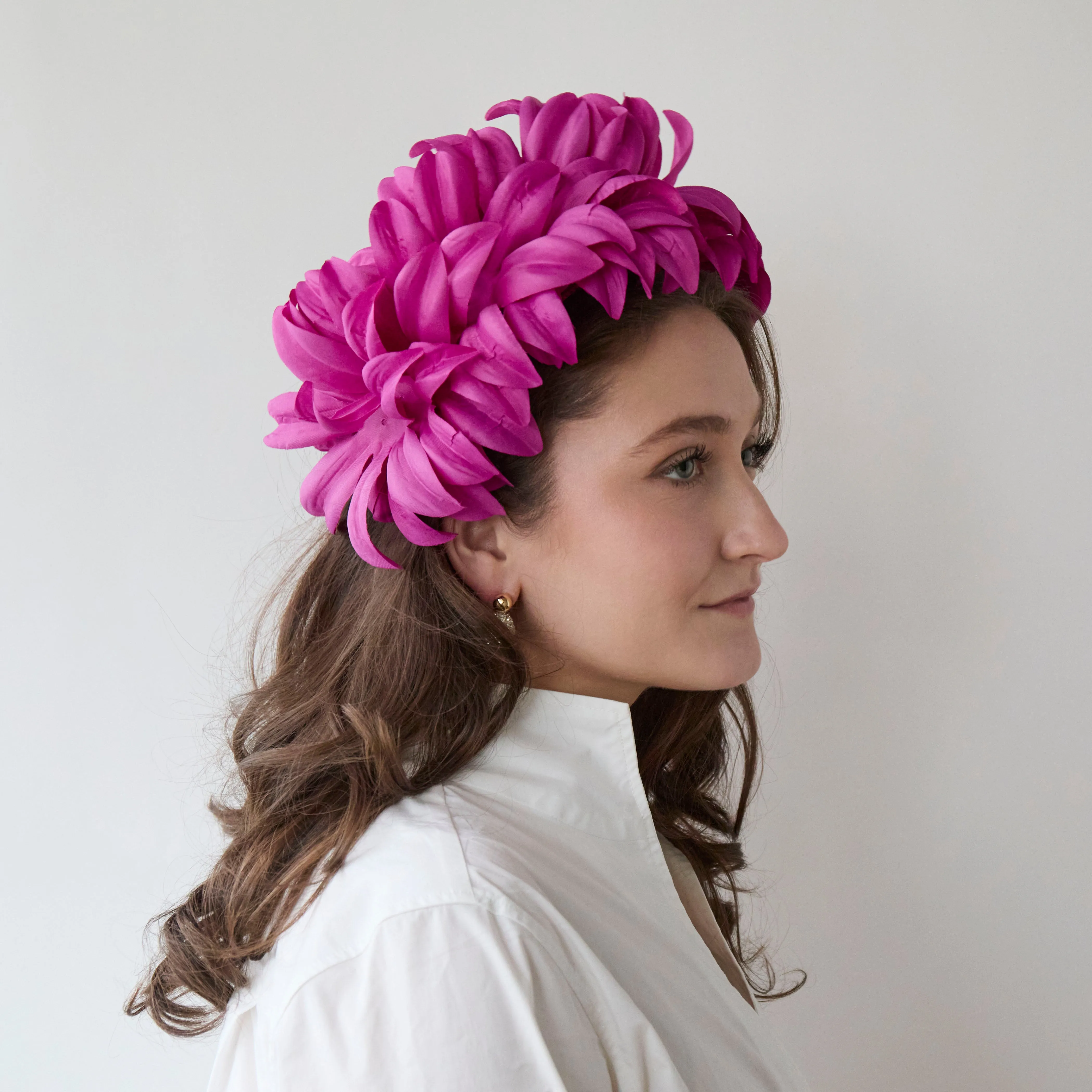 FUCHSIA SILK FLAPPER HEADBAND sold by Lele Sadoughi product image thumbnail 3