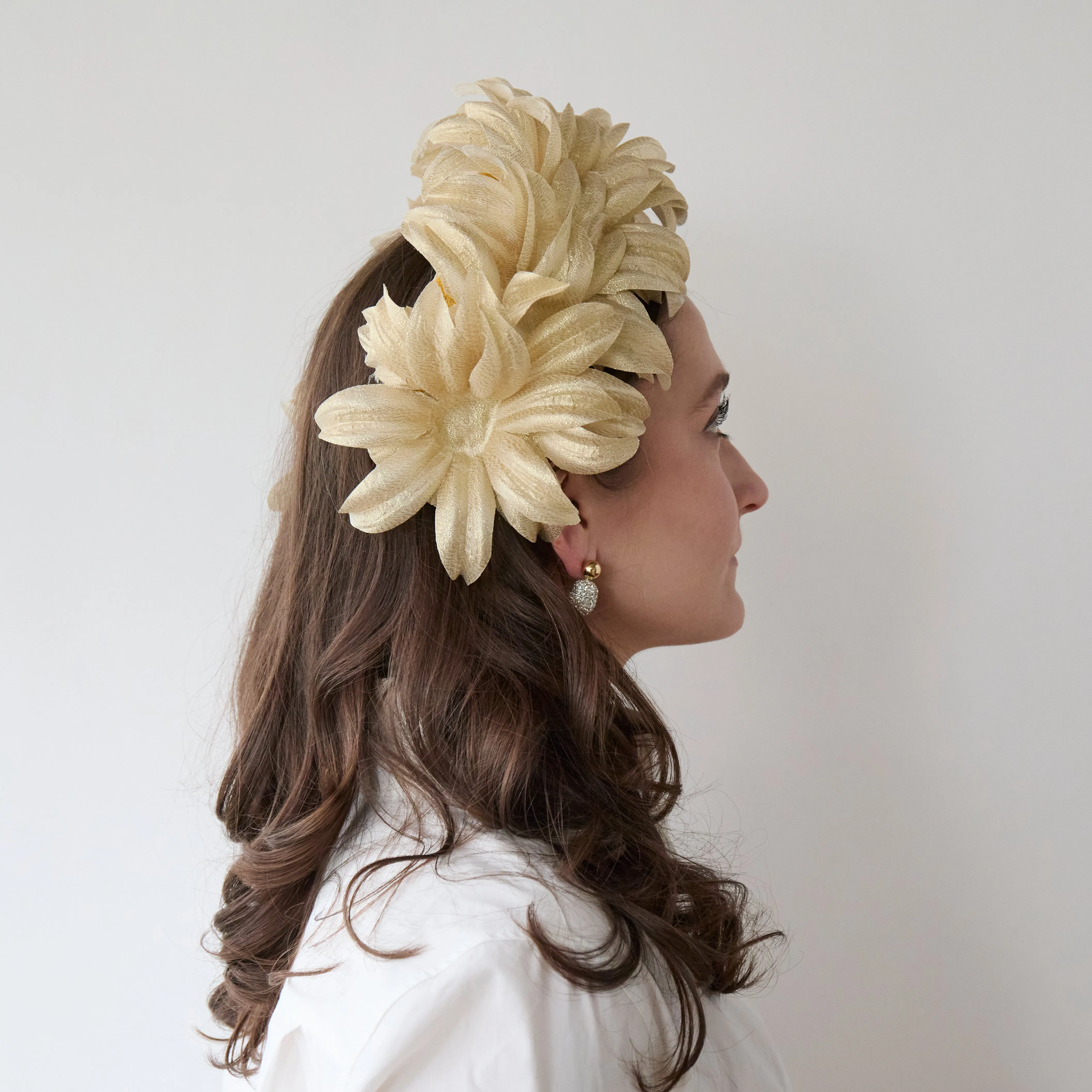 CHAMPAGNE SILK FLAPPER HEADBAND sold by Lele Sadoughi product image thumbnail 4