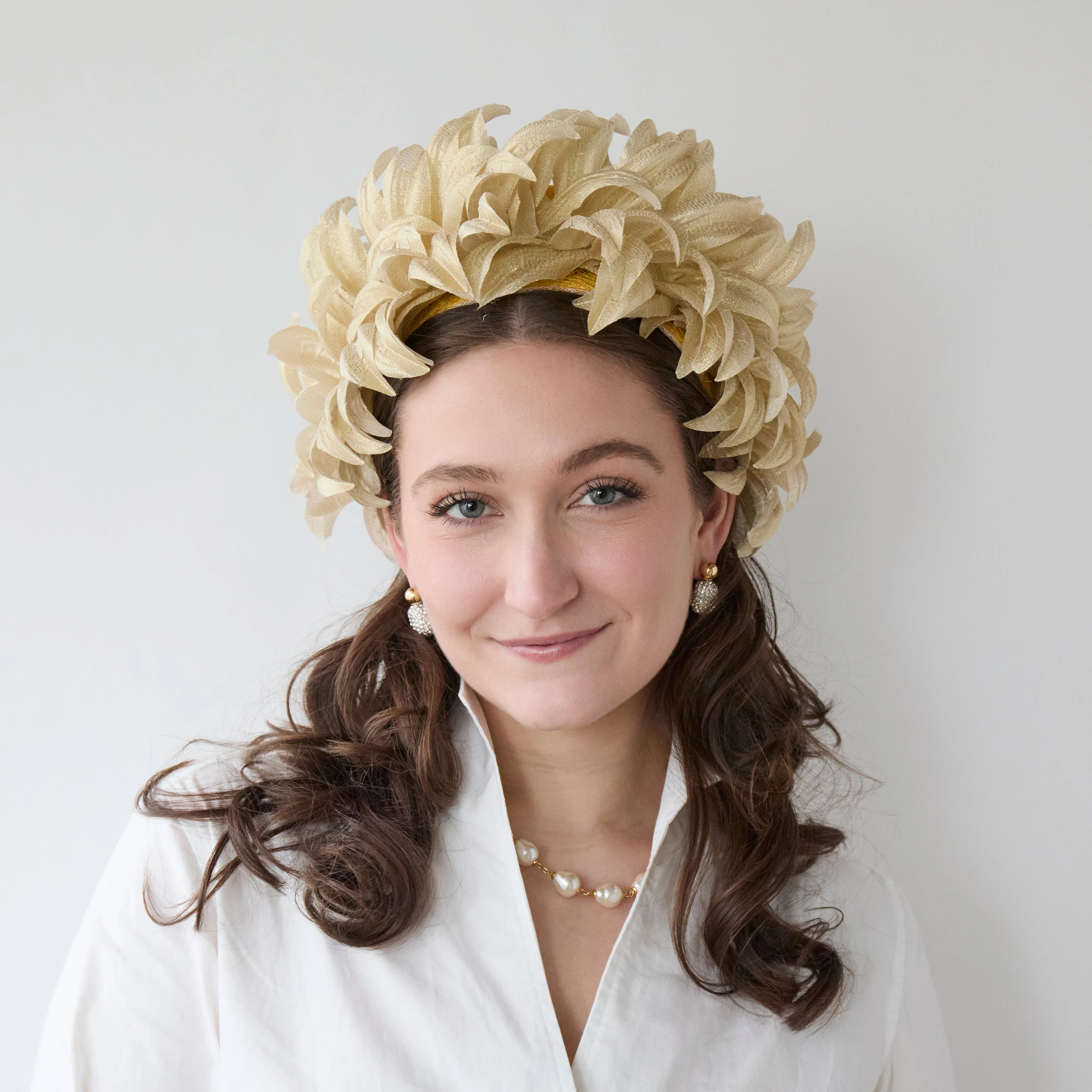 CHAMPAGNE SILK FLAPPER HEADBAND sold by Lele Sadoughi product image thumbnail 2