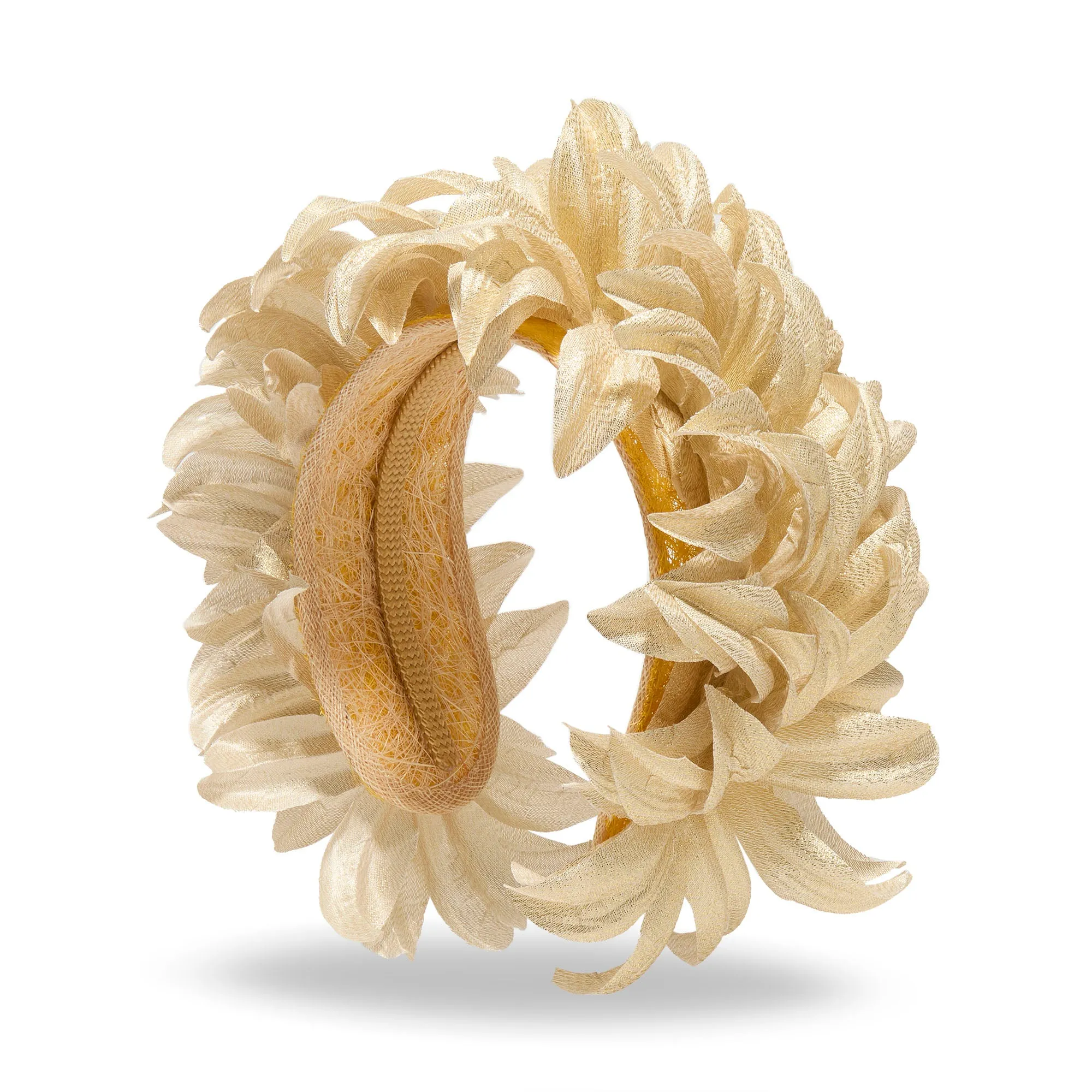 CHAMPAGNE SILK FLAPPER HEADBAND sold by Lele Sadoughi