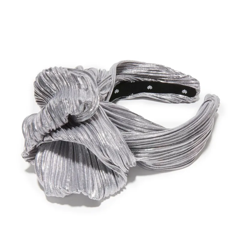 SILVER CRAWFORD PLEATED HEADBAND sold by Lele Sadoughi