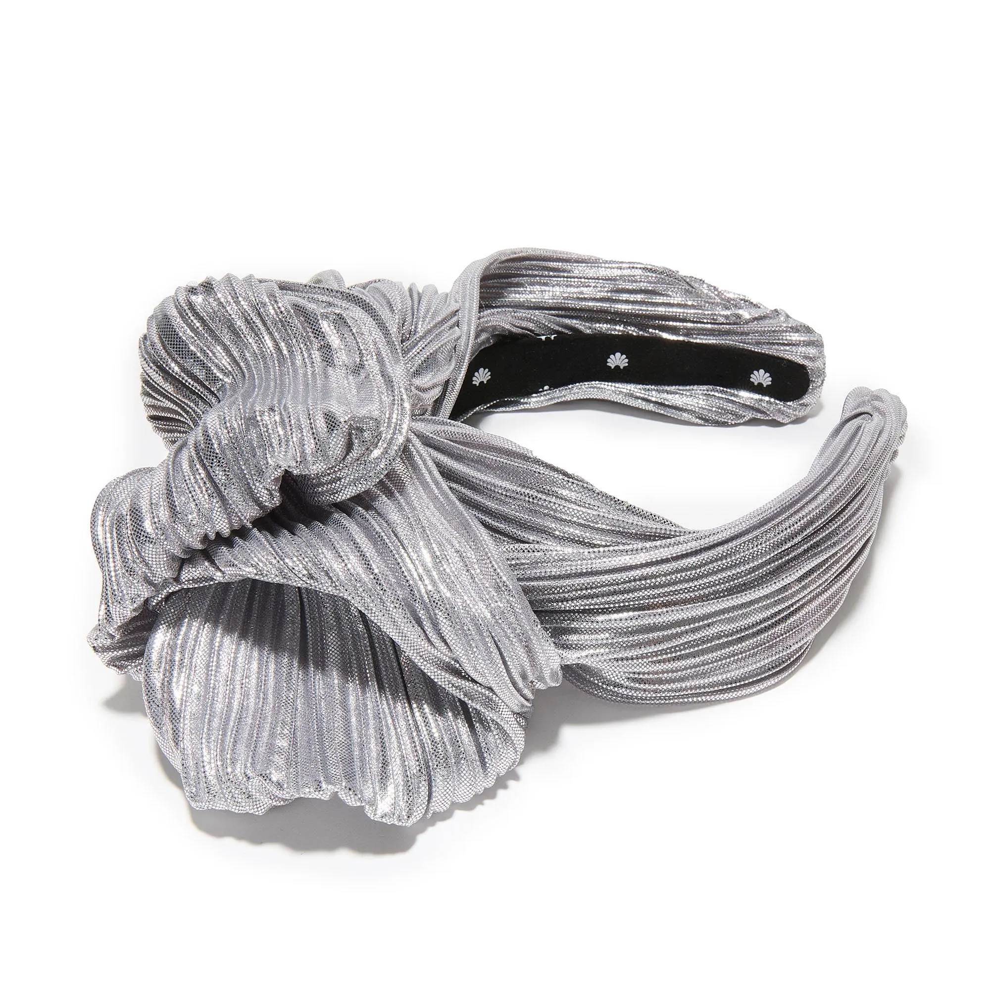 SILVER CRAWFORD PLEATED HEADBAND sold by Lele Sadoughi