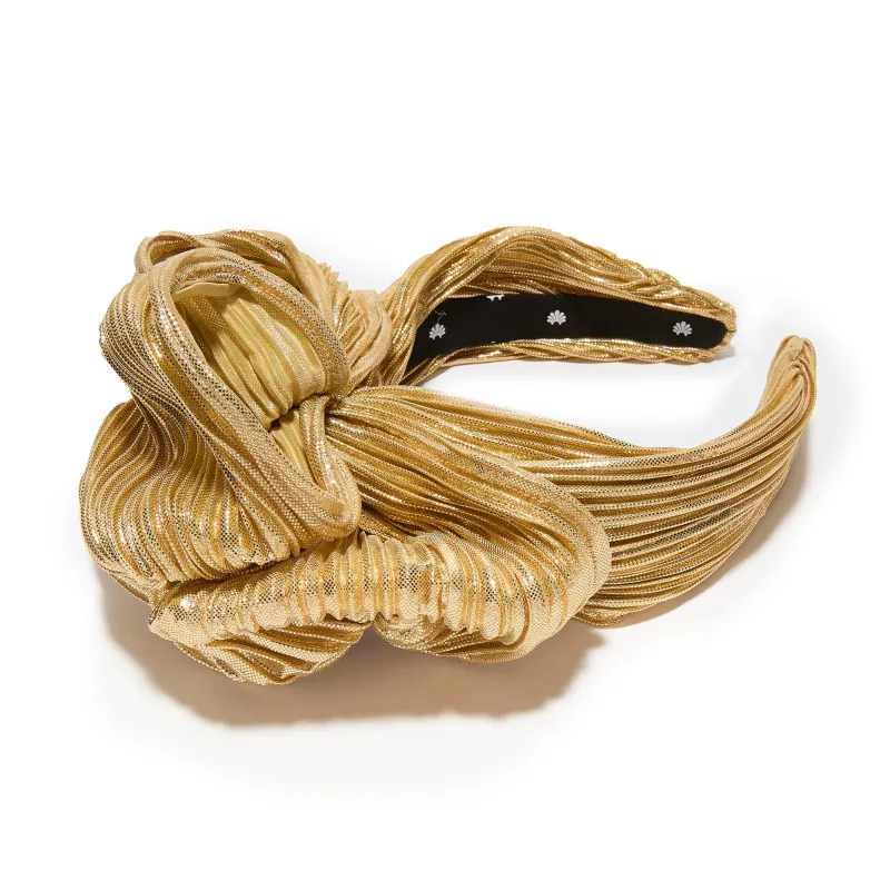 GOLD CRAWFORD PLEATED HEADBAND sold by Lele Sadoughi