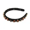 JET MIXED CRYSTAL VELVET GIGI HEADBAND sold by Lele Sadoughi