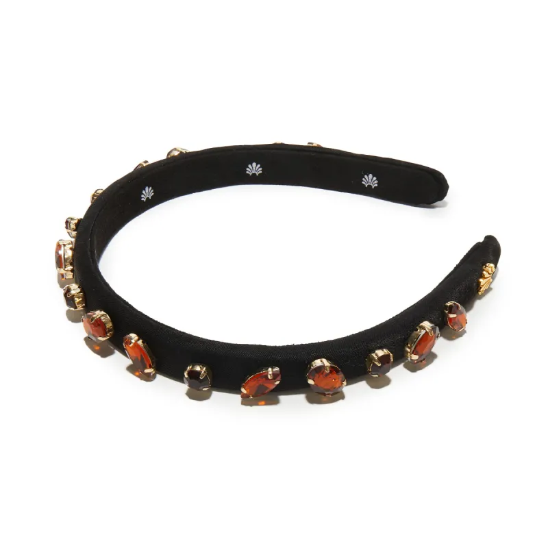JET MIXED CRYSTAL VELVET GIGI HEADBAND sold by Lele Sadoughi