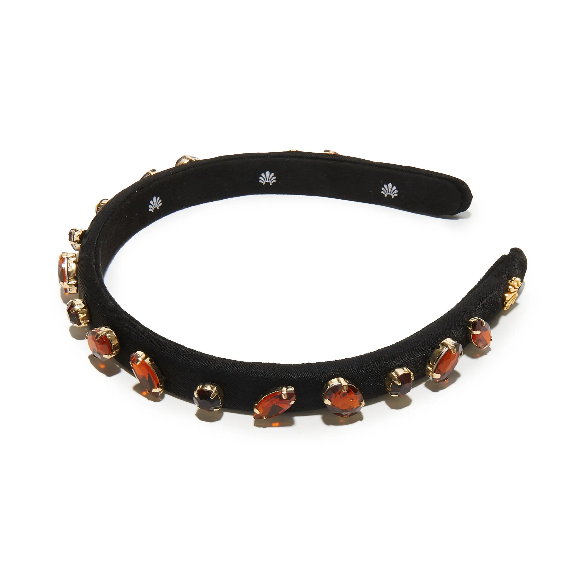 JET MIXED CRYSTAL VELVET GIGI HEADBAND sold by Lele Sadoughi
