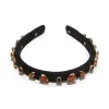 JET MIXED CRYSTAL VELVET GIGI HEADBAND sold by Lele Sadoughi