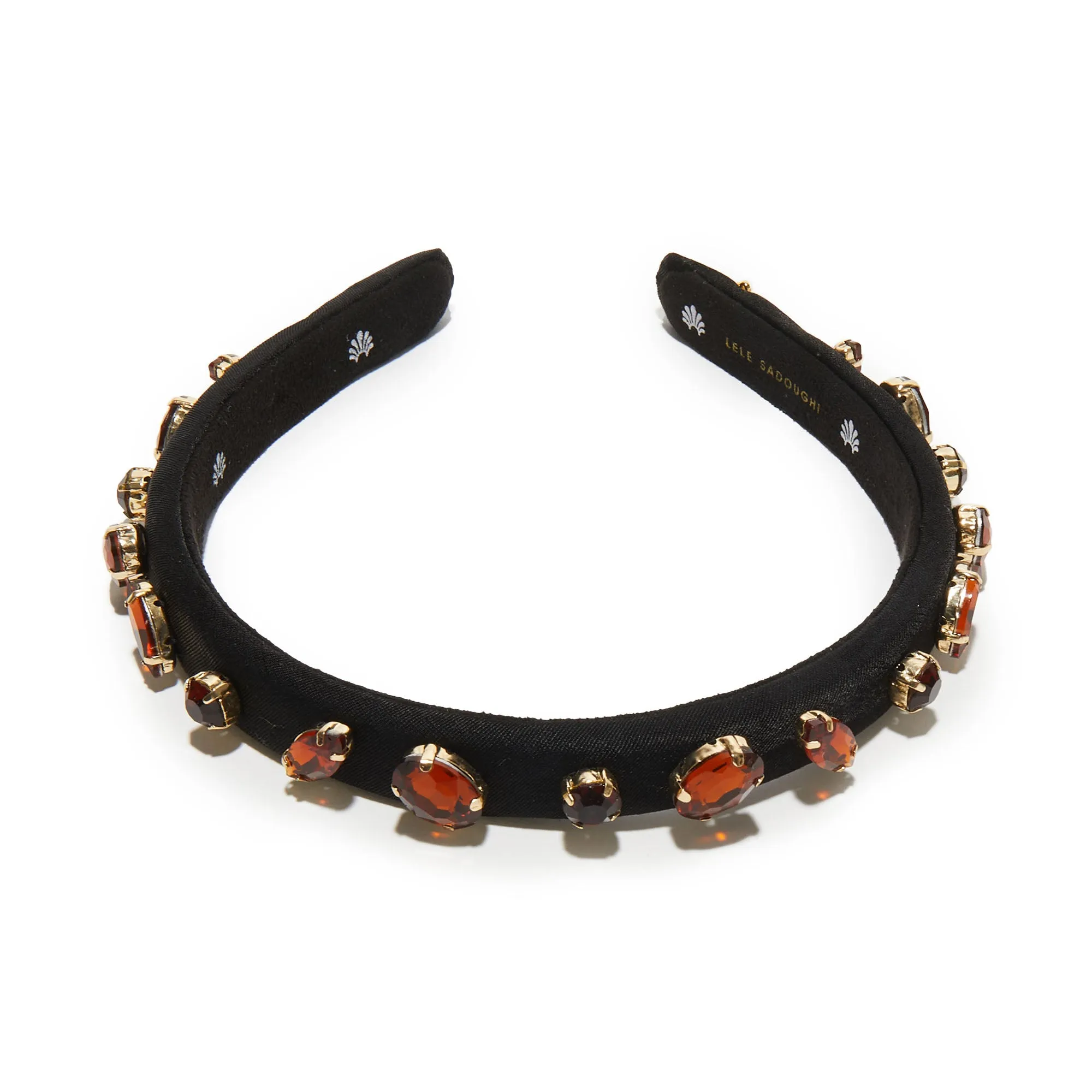 JET MIXED CRYSTAL VELVET GIGI HEADBAND sold by Lele Sadoughi product image thumbnail 3