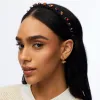 JET MIXED CRYSTAL VELVET GIGI HEADBAND sold by Lele Sadoughi