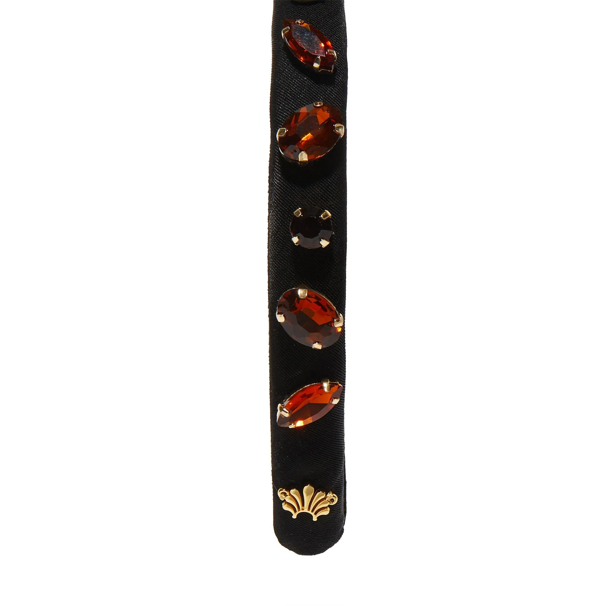 JET MIXED CRYSTAL VELVET GIGI HEADBAND sold by Lele Sadoughi product image thumbnail 4