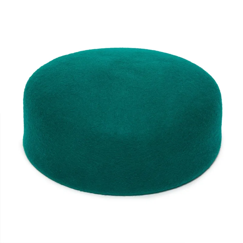 EMERALD WOOL FELT PILLBOX HAT sold by Lele Sadoughi