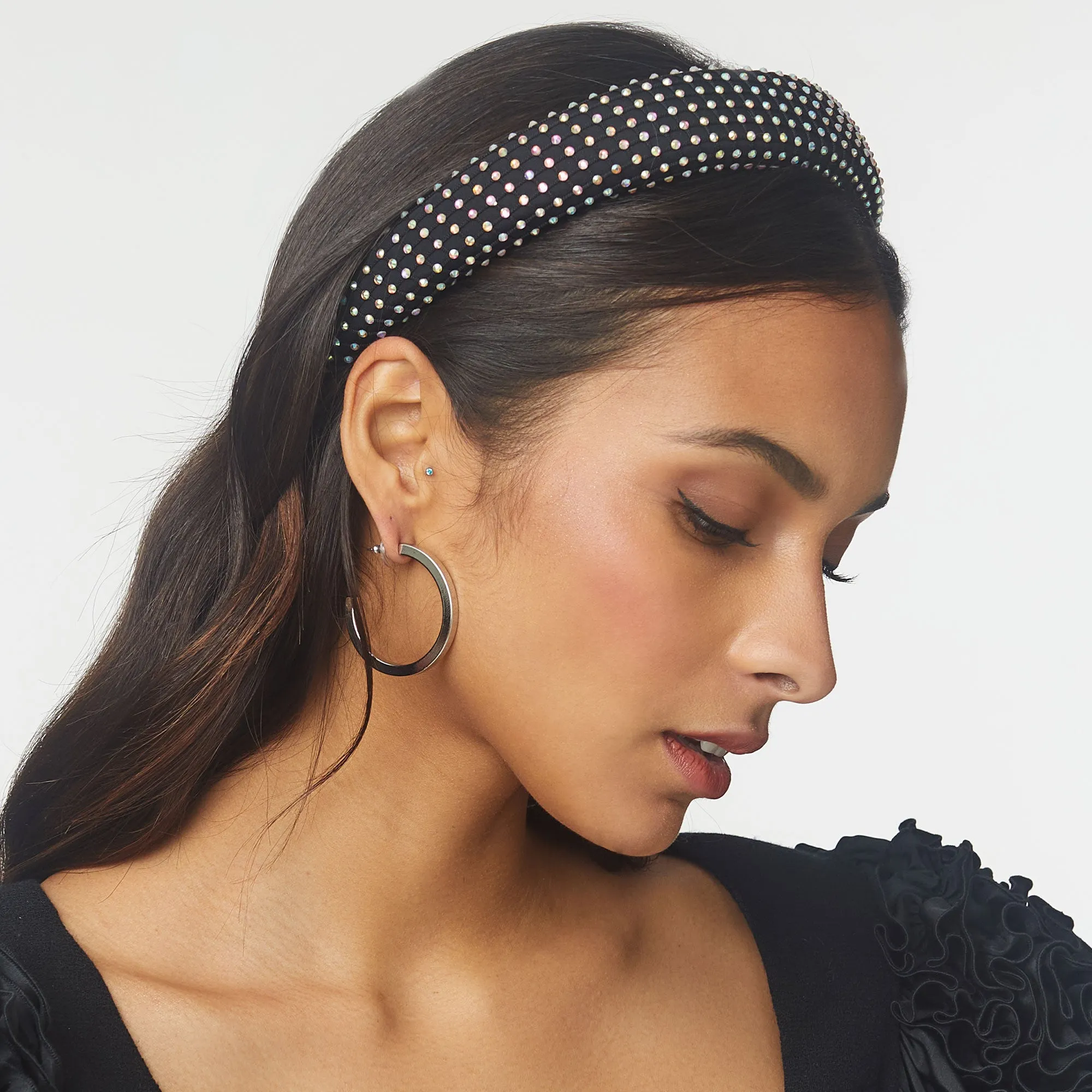 TECHNICOLOR CRYSTAL MESH ALICE HEADBAND sold by Lele Sadoughi product image thumbnail 4