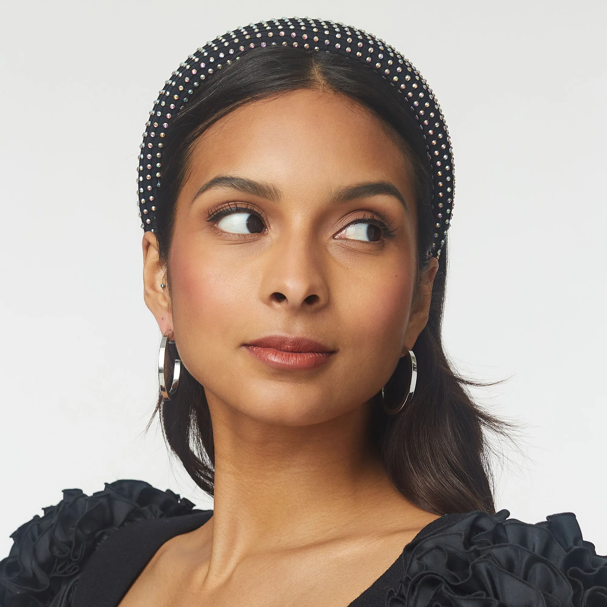 TECHNICOLOR CRYSTAL MESH ALICE HEADBAND sold by Lele Sadoughi product image thumbnail 2