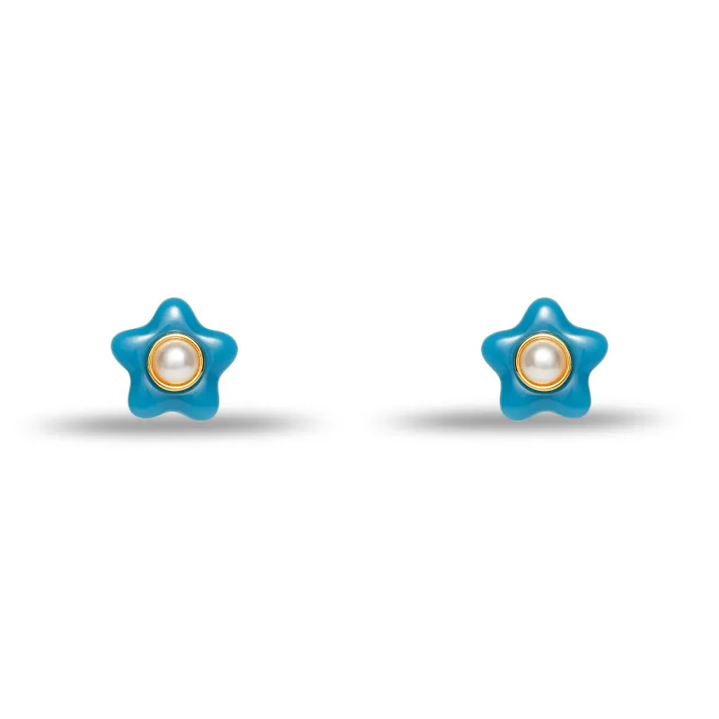 TEAL BOHO STUD EARRINGS sold by Lele Sadoughi