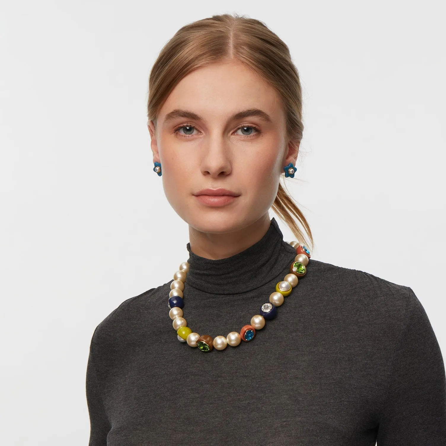 TEAL BOHO STUD EARRINGS sold by Lele Sadoughi product image thumbnail 2