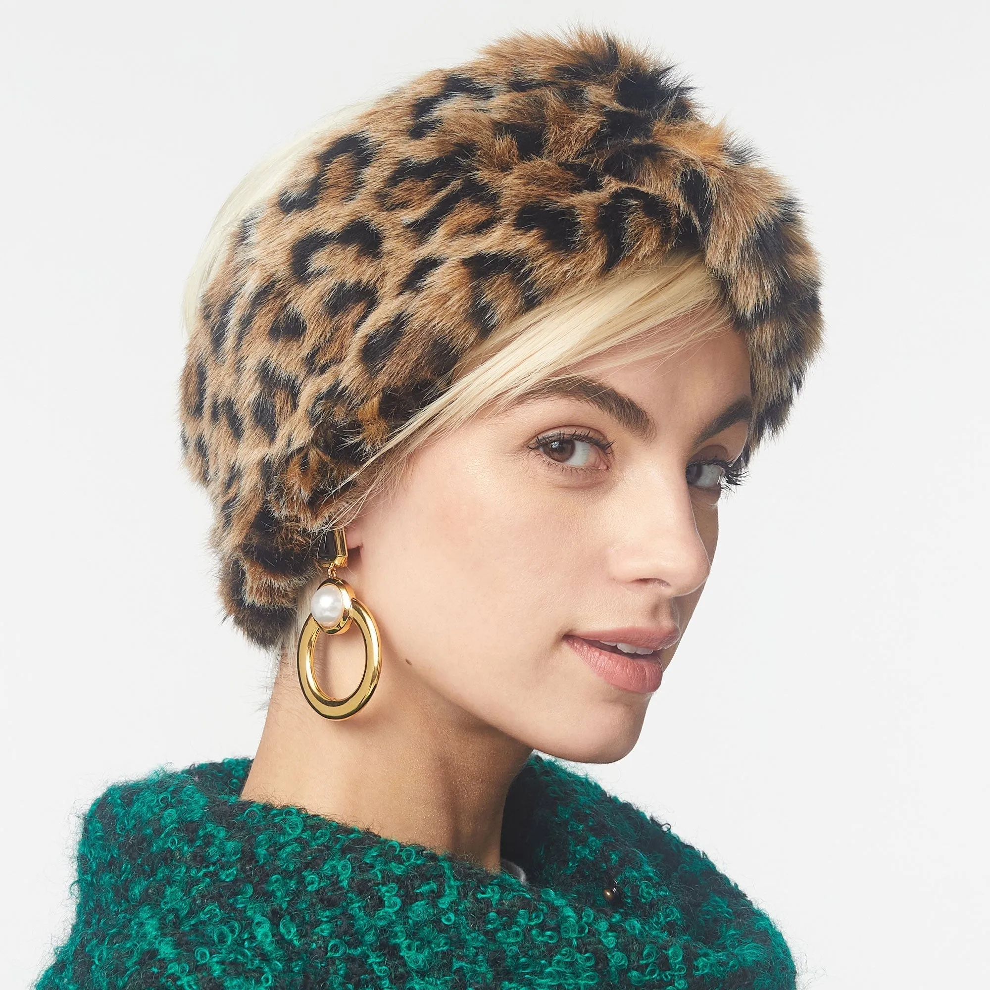 LEOPARD FAUX FUR TWISTED EAR WARMER sold by Lele Sadoughi product image thumbnail 2