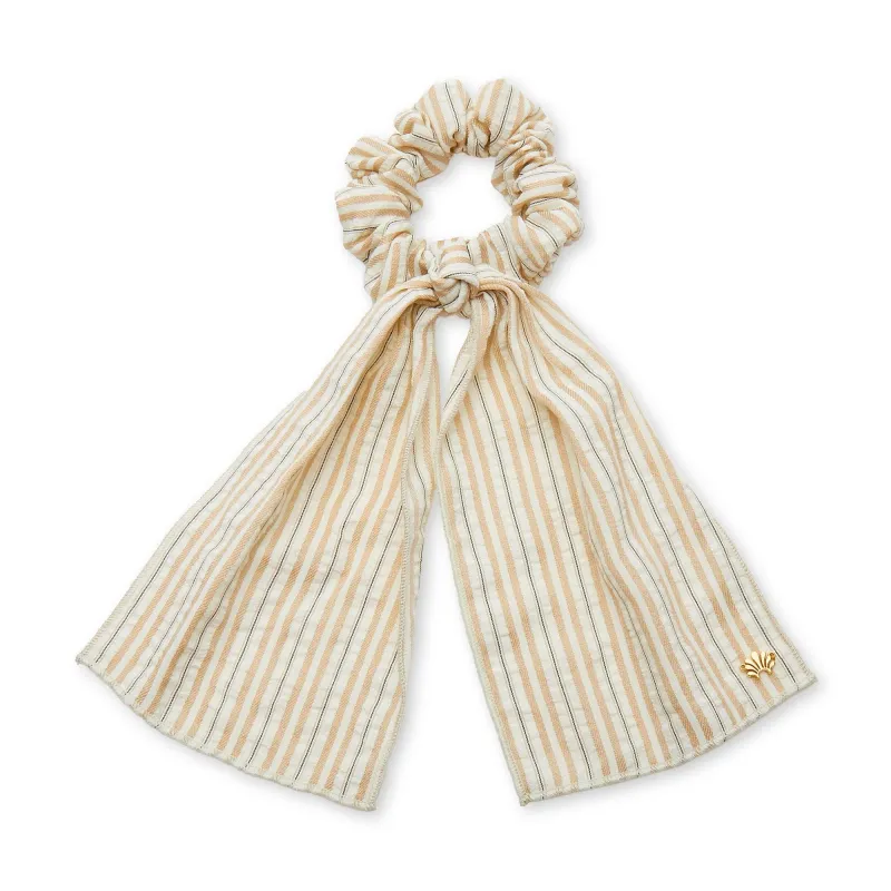 BISQUE SEERSUCKER SCARF SCRUNCHIE sold by Lele Sadoughi