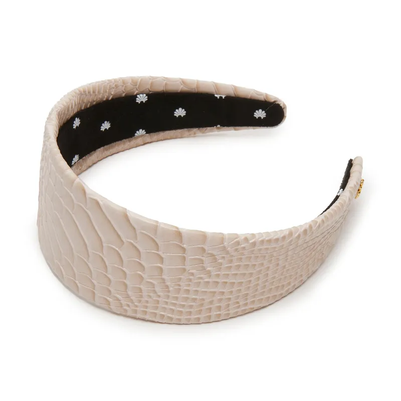 BISQUE BRIGITTE FAUX CROC HEADBAND sold by Lele Sadoughi