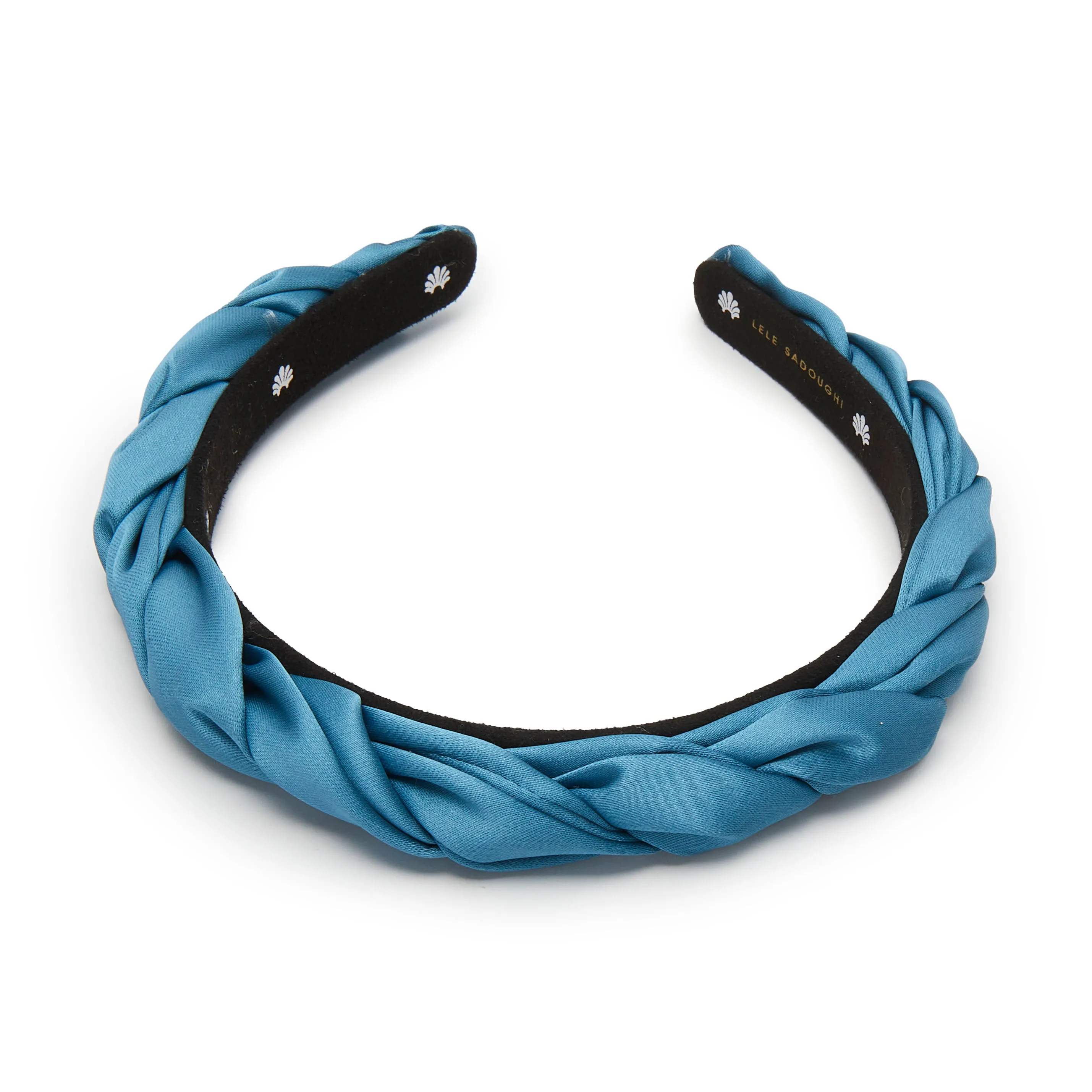 IMPERIAL BLUE JULIET SILK HEADBAND sold by Lele Sadoughi product image thumbnail 3