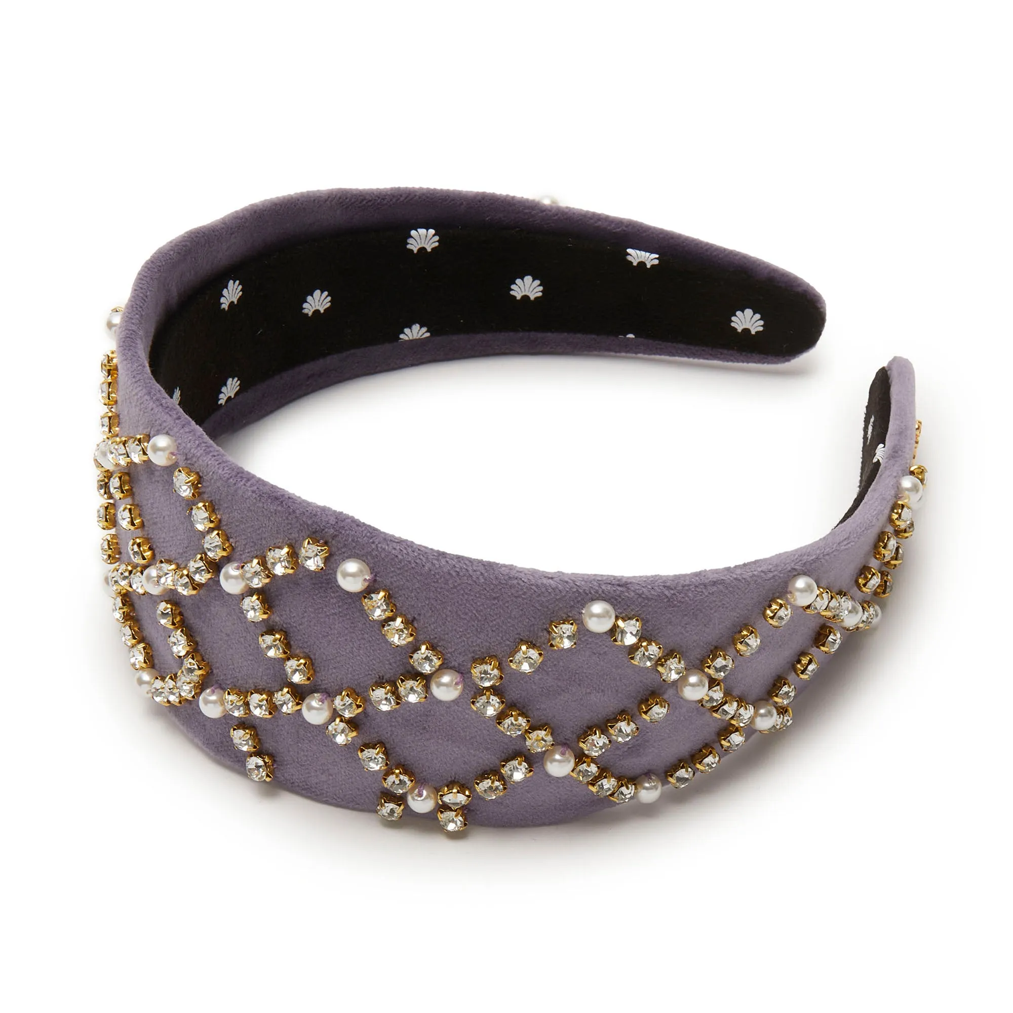 LILAC BRIGITTE PAVE LATTICE HEADBAND sold by Lele Sadoughi
