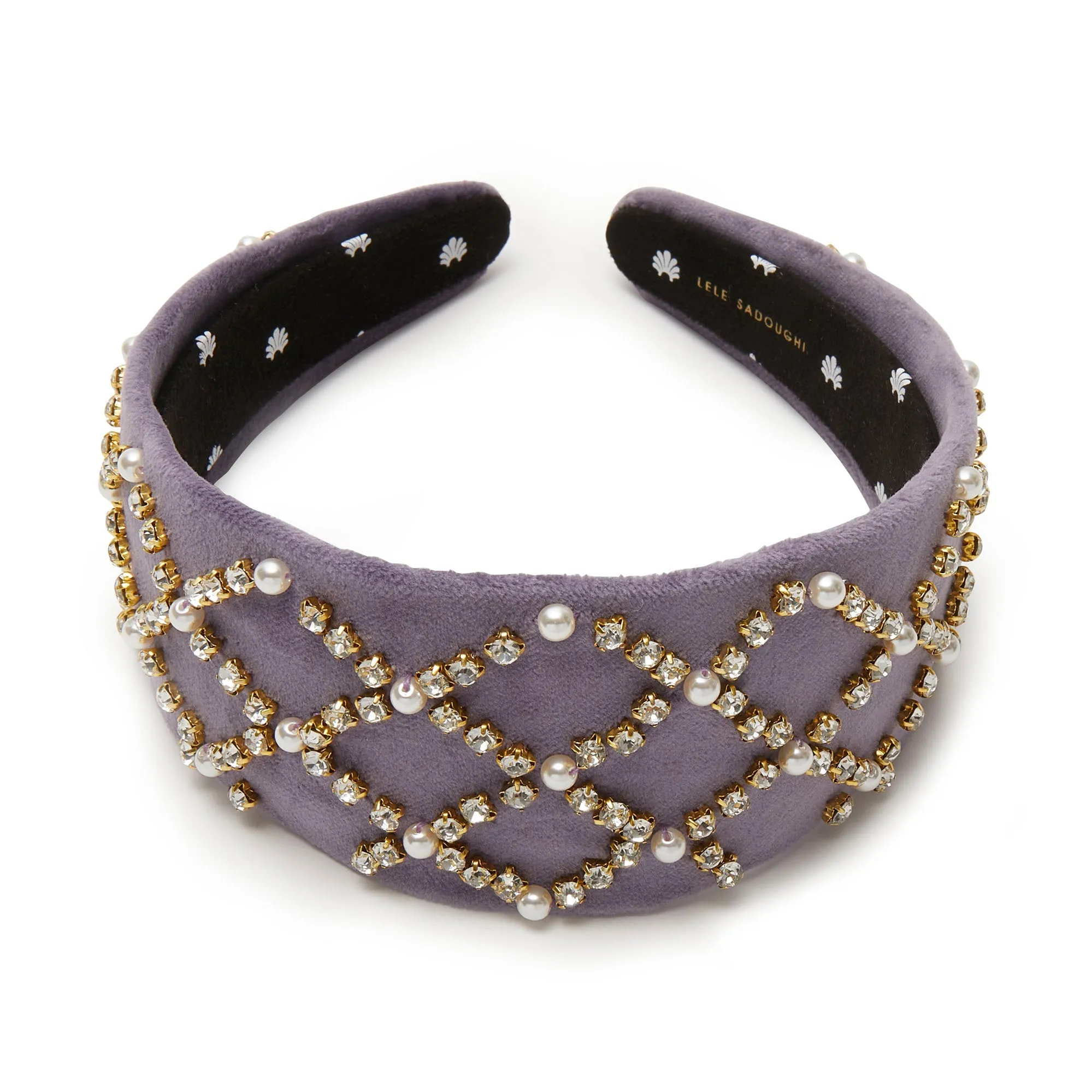 LILAC BRIGITTE PAVE LATTICE HEADBAND sold by Lele Sadoughi product image thumbnail 2