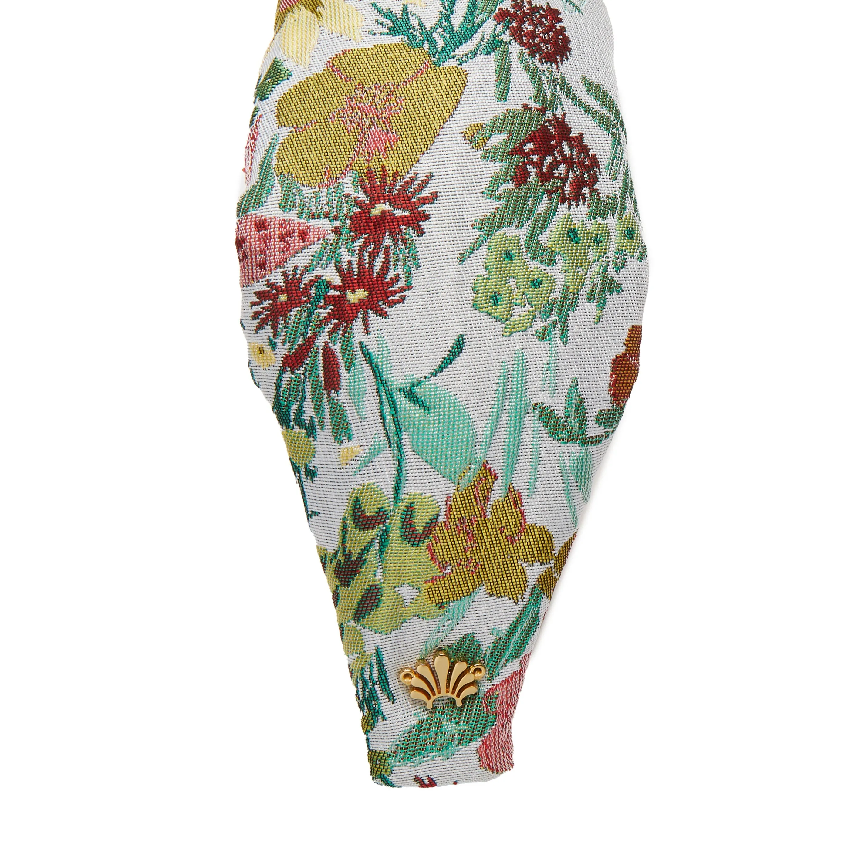 FLORAL MINT KNOTTED FLORAL BROCADE HEADBAND sold by Lele Sadoughi product image thumbnail 5