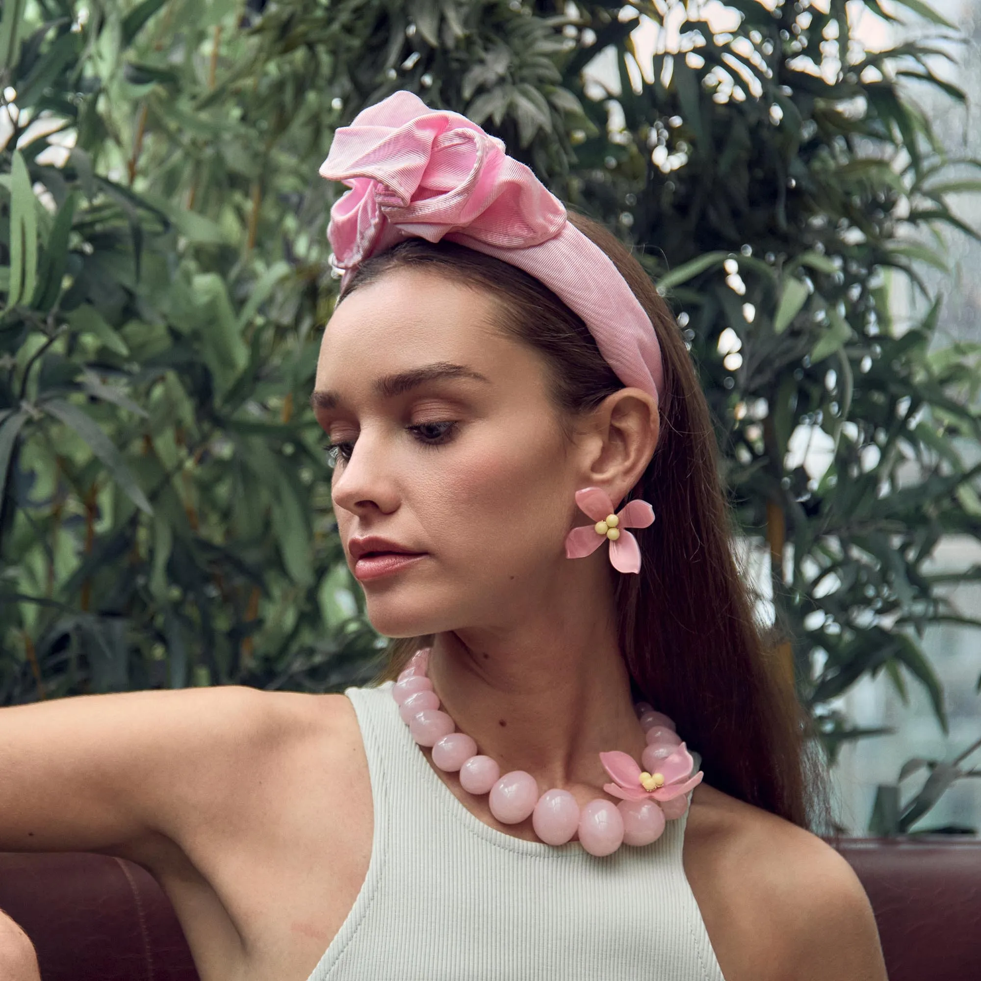 BLUSH OLEANDER EARRINGS sold by Lele Sadoughi product image thumbnail 2